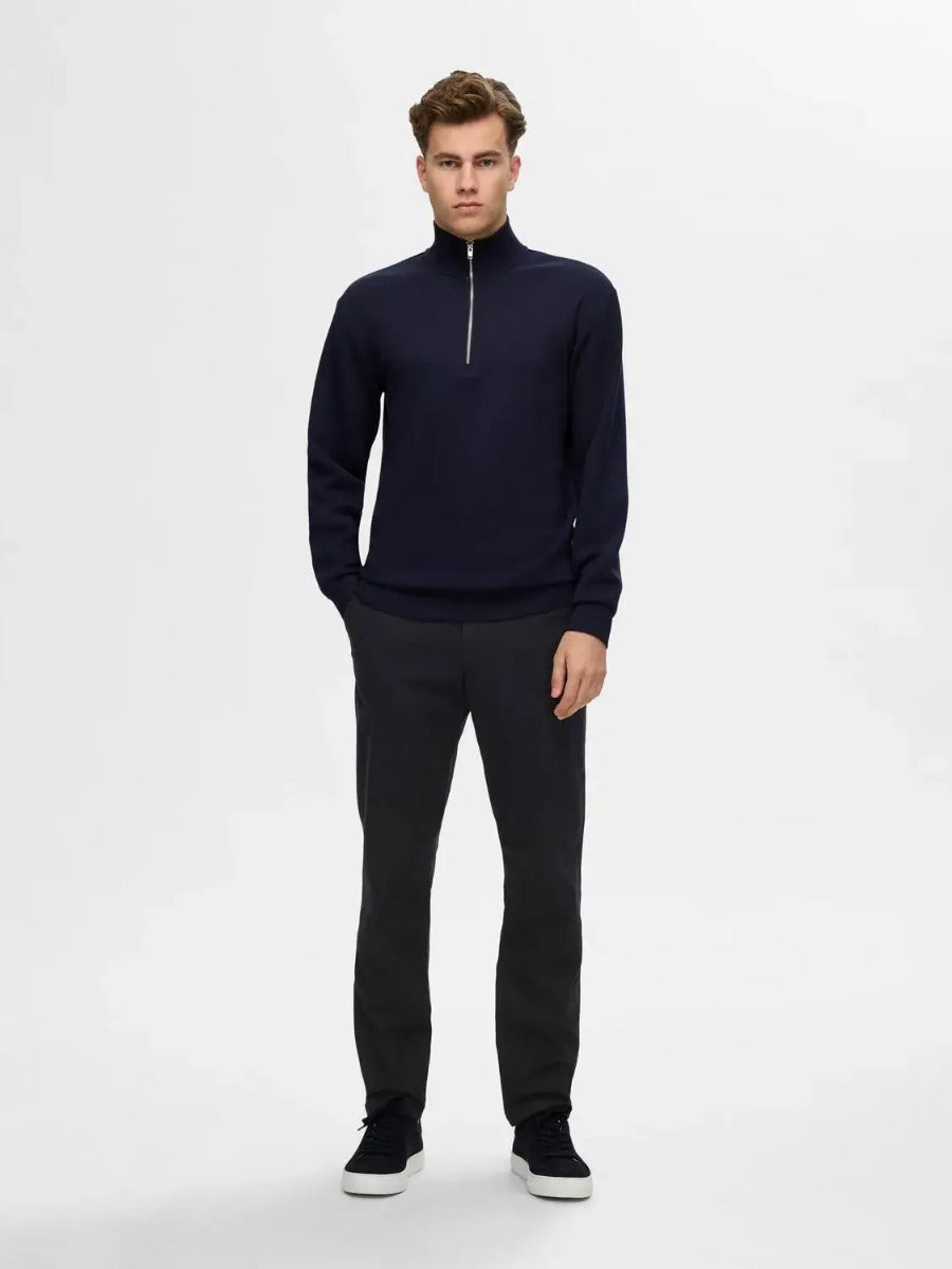 Selected housut, MILES BRUSHED PANTS Tummanharmaa