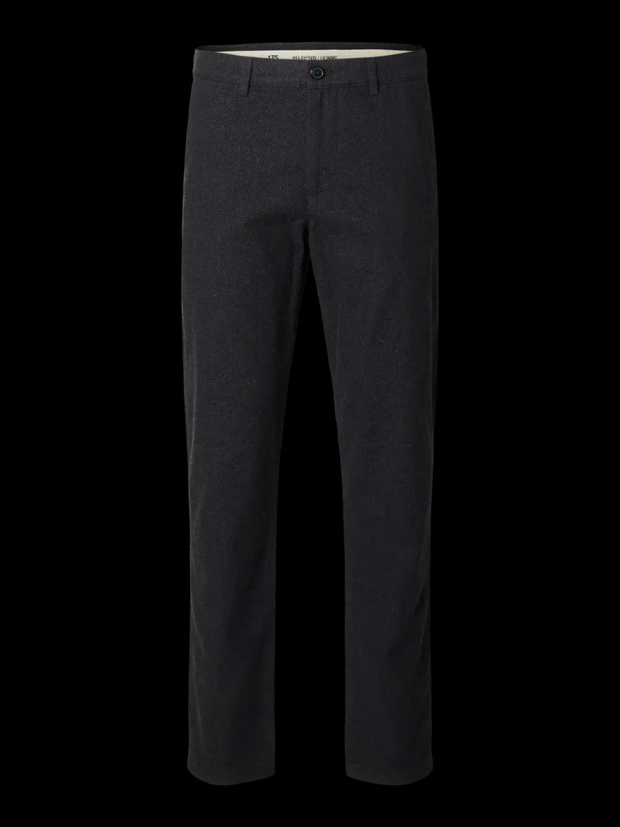 Selected housut, MILES BRUSHED PANTS Tummanharmaa