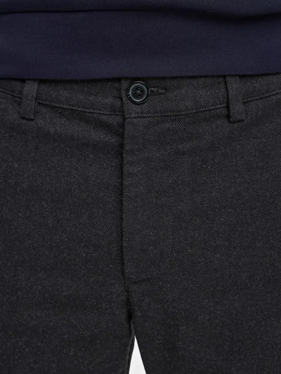 Selected housut, MILES BRUSHED PANTS Tummanharmaa