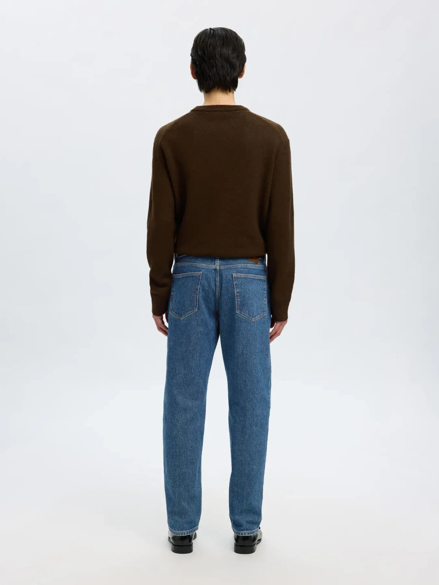 Selected miesten farkut, SLH196-STRAIGHT BEN KORI JEANS Sininen, Indigo