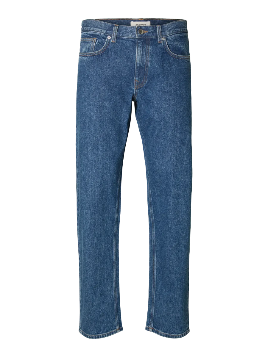 Selected miesten farkut, SLH196-STRAIGHT BEN KORI JEANS Sininen, Indigo