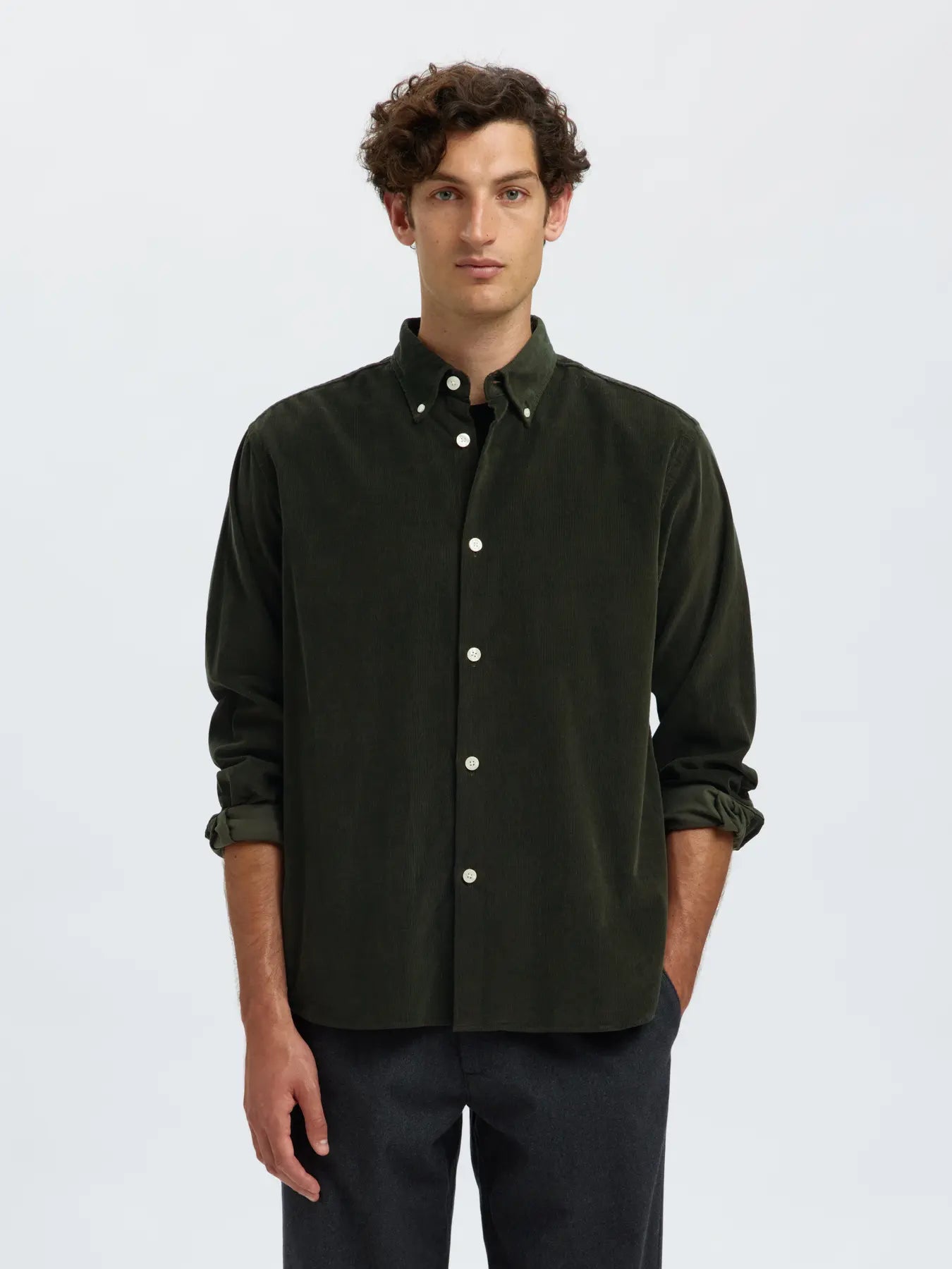 K REG DANNI CORD BD LS SHIRT Deep Forest
