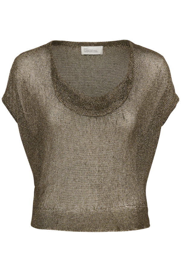 My Essential Wardrobe Olly Knit Waterfall Top, Kullankeltainen