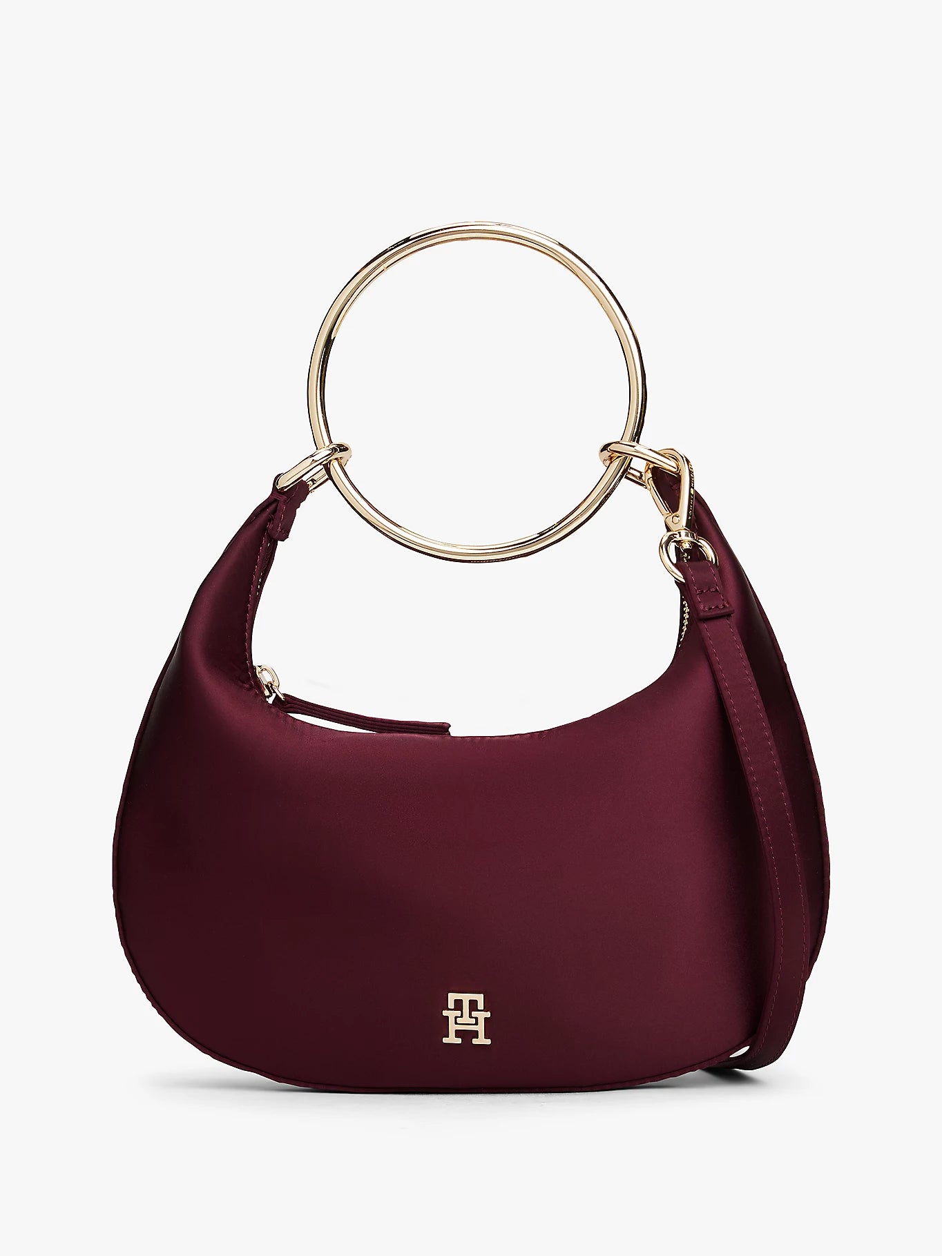 Tommy Hilfiger naisten laukku TH BRIGHT BRACELET HOBO SATIN, viininpunainen