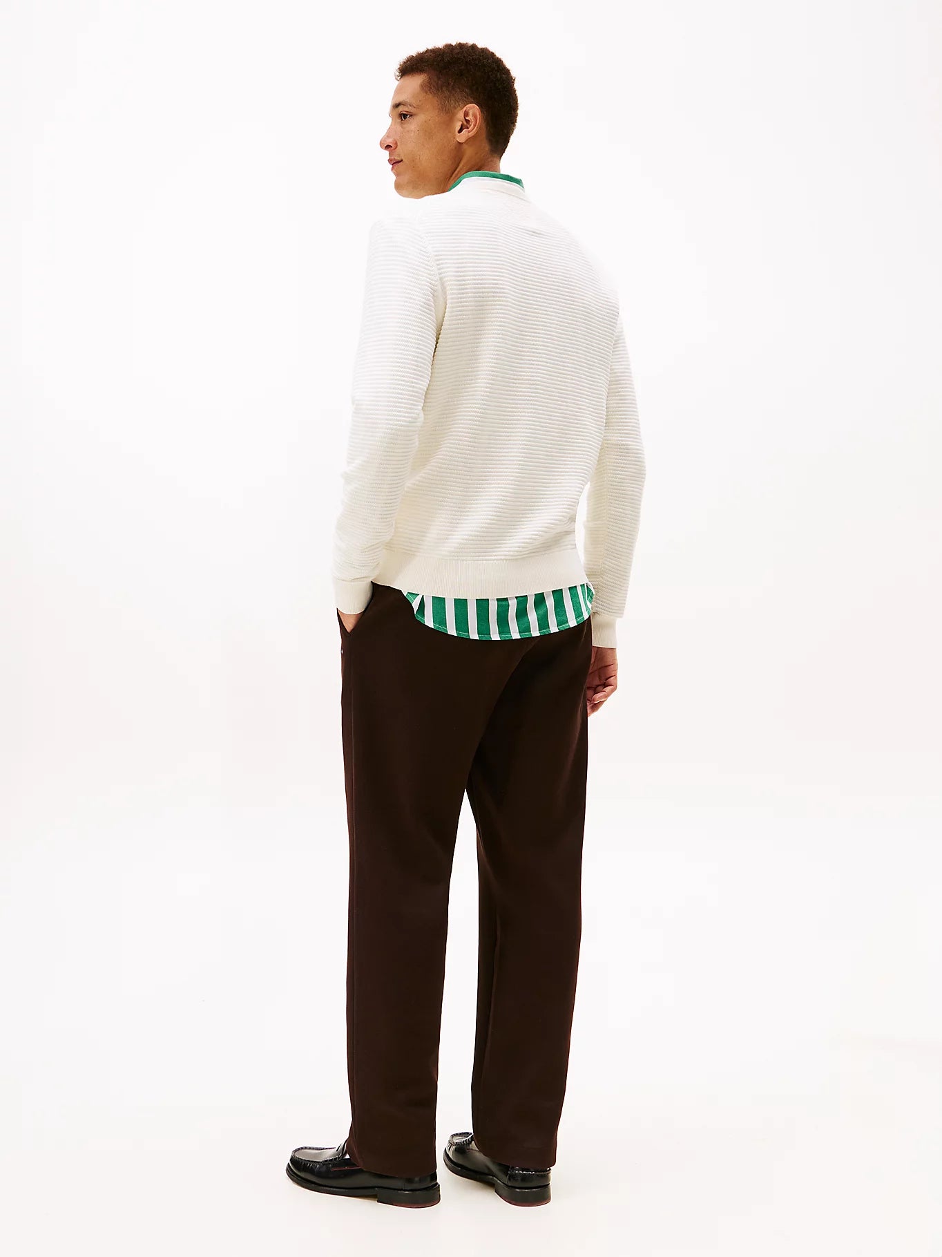 Tommy Hilfiger miesten neulepusero Seasonal Structure CNeck, luonnonvalkoinen