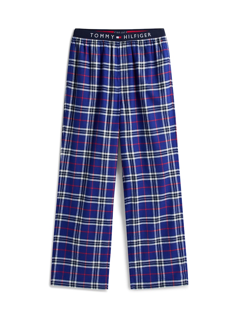 K FLANNEL PJ PANT WAISTBAND SININEN RUUTU