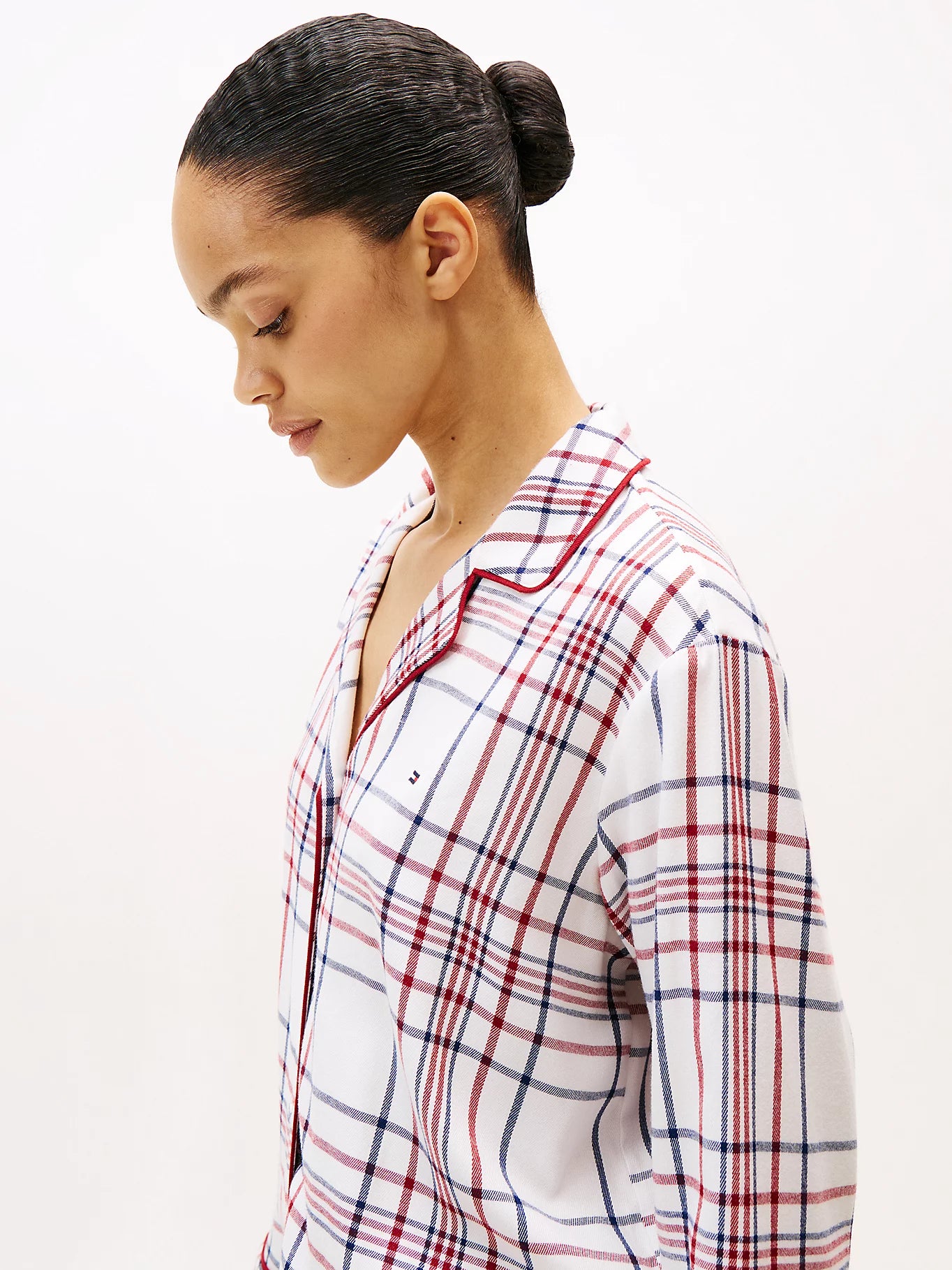 Tommy Hilfiger K-gift LS FLNL Shirt Set Slippers naisten pyjama, monivärinen kuosi