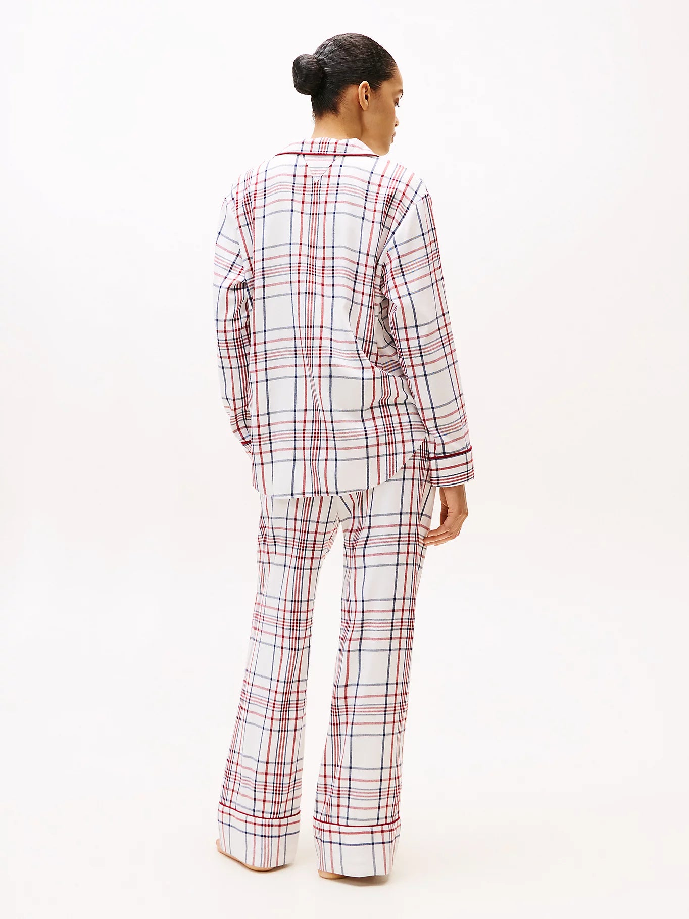 Tommy Hilfiger K-gift LS FLNL Shirt Set Slippers naisten pyjama, monivärinen kuosi