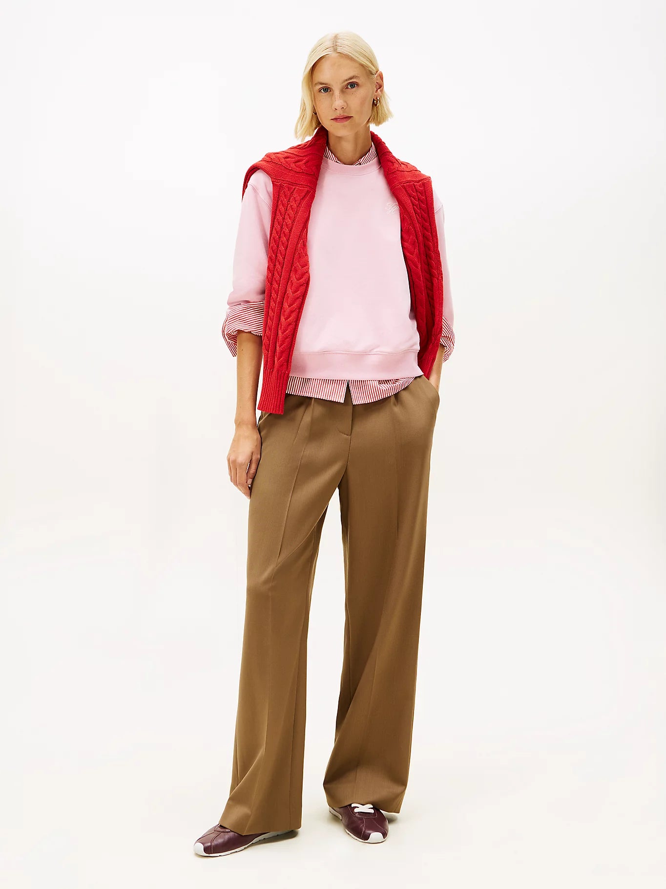 Tommy Hilfiger naisten collegepaidat TH Script Terry, vaaleanpunainen