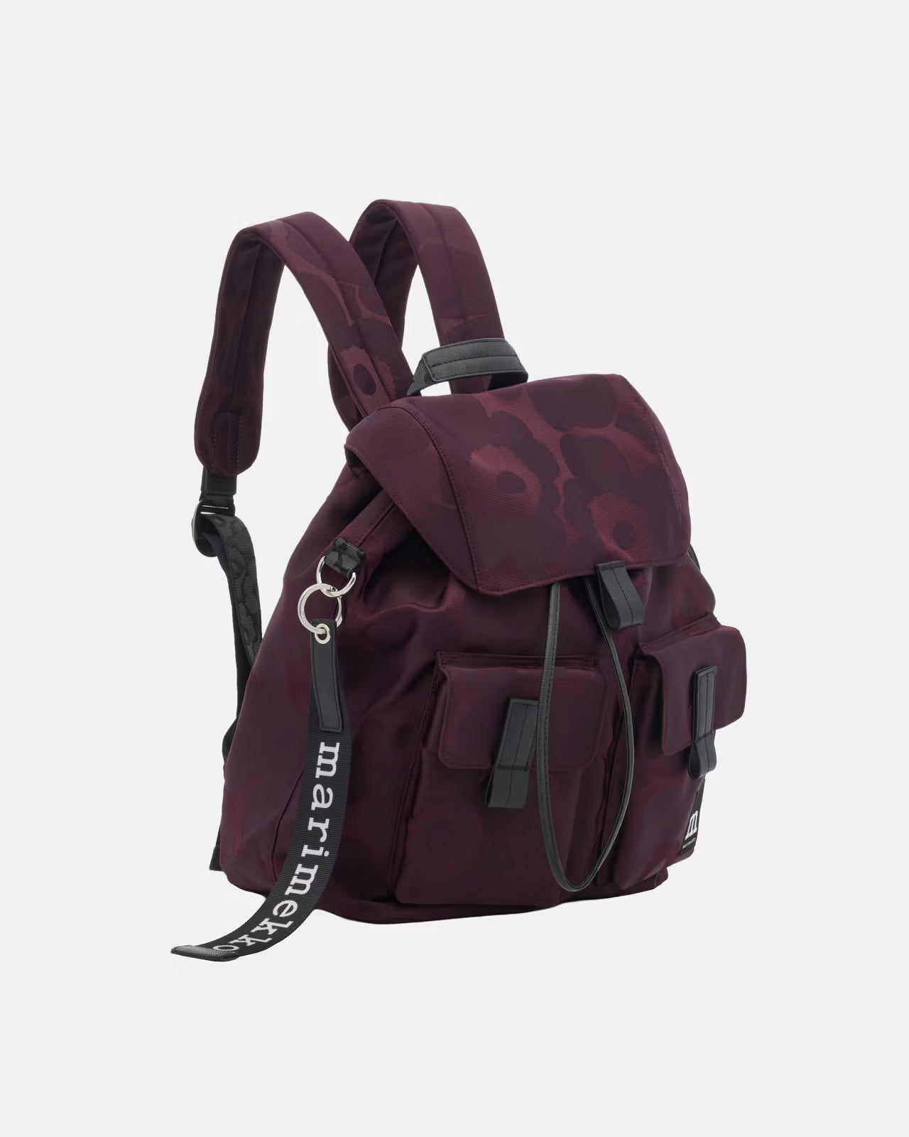Marimekko naisten reppu Everything Backpack L, viininpunainen kuosi