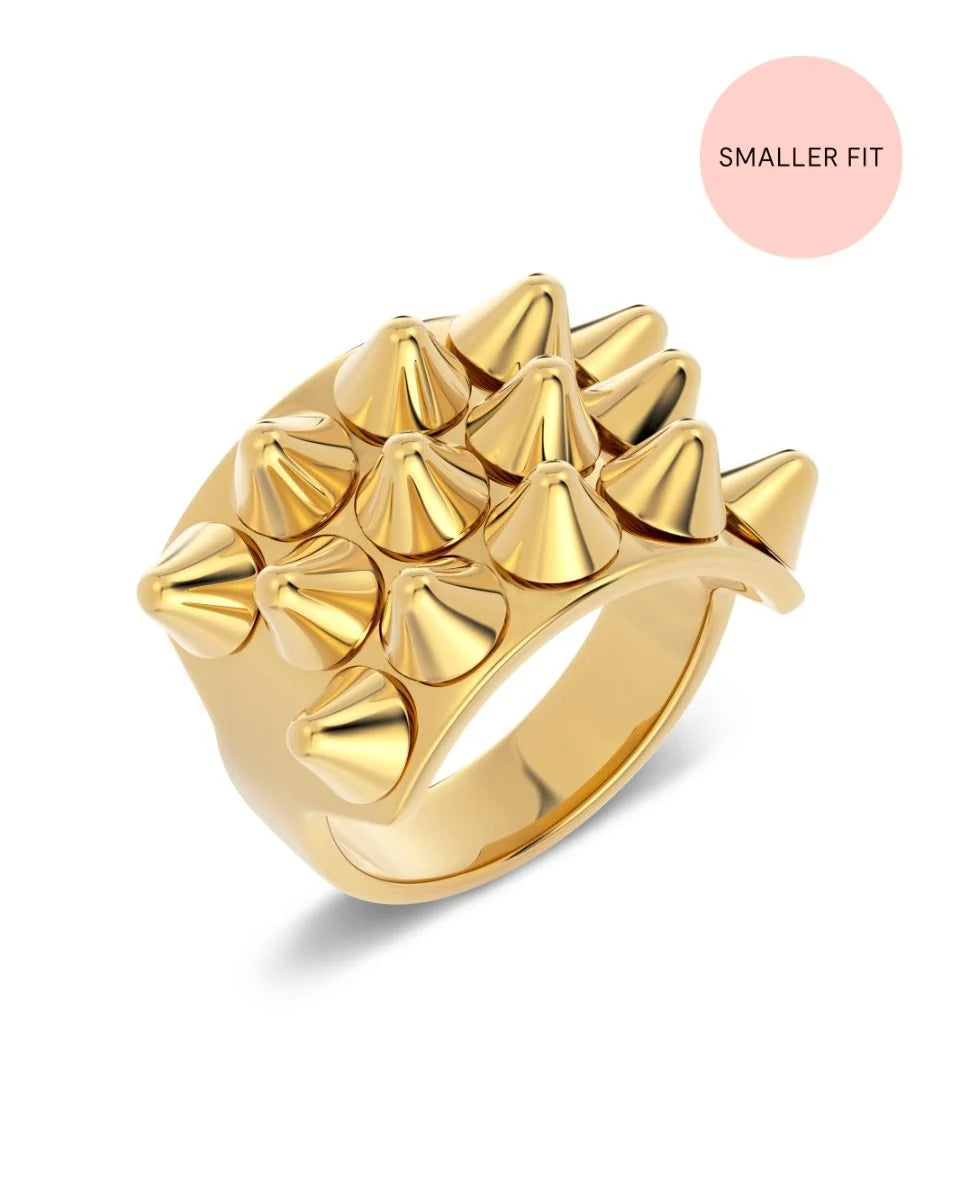 Edblad sormus Peak Ring Gold, Gold pleated