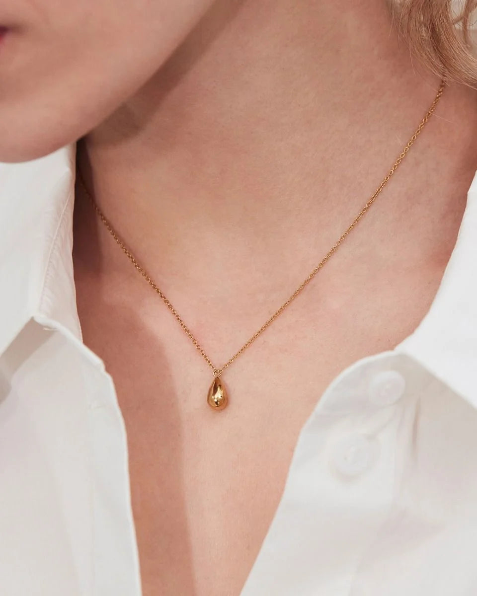 Edblad kaulakoru Drop Mini Necklace Gold, Gold pleated