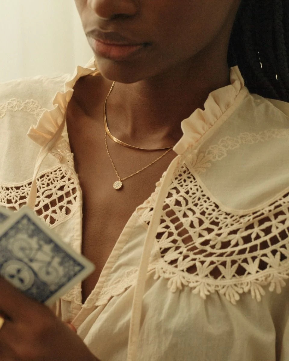 Edblad kaulakoru Thassos Necklace Gold, Gold pleated