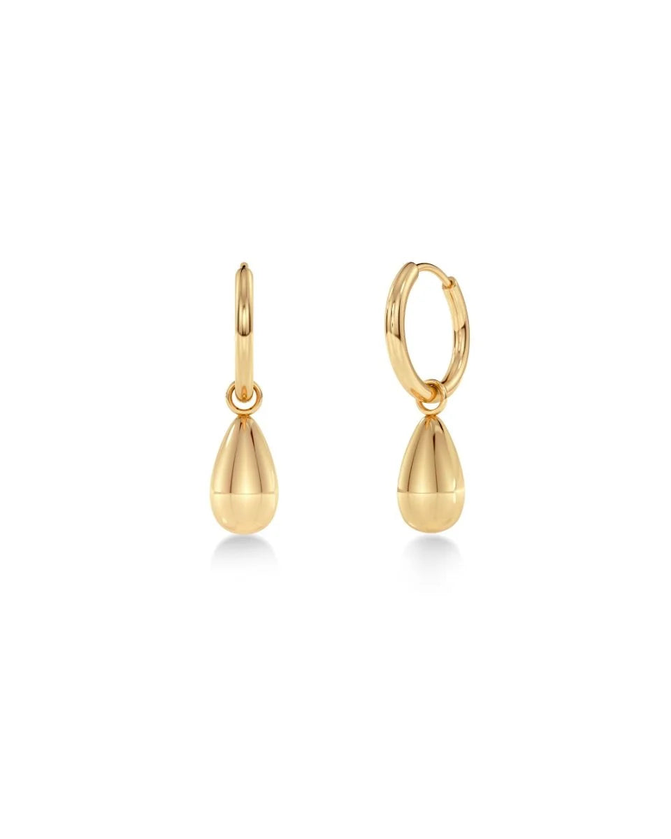 Edblad korvakorut Drop Mini Hoops, Gold pleated