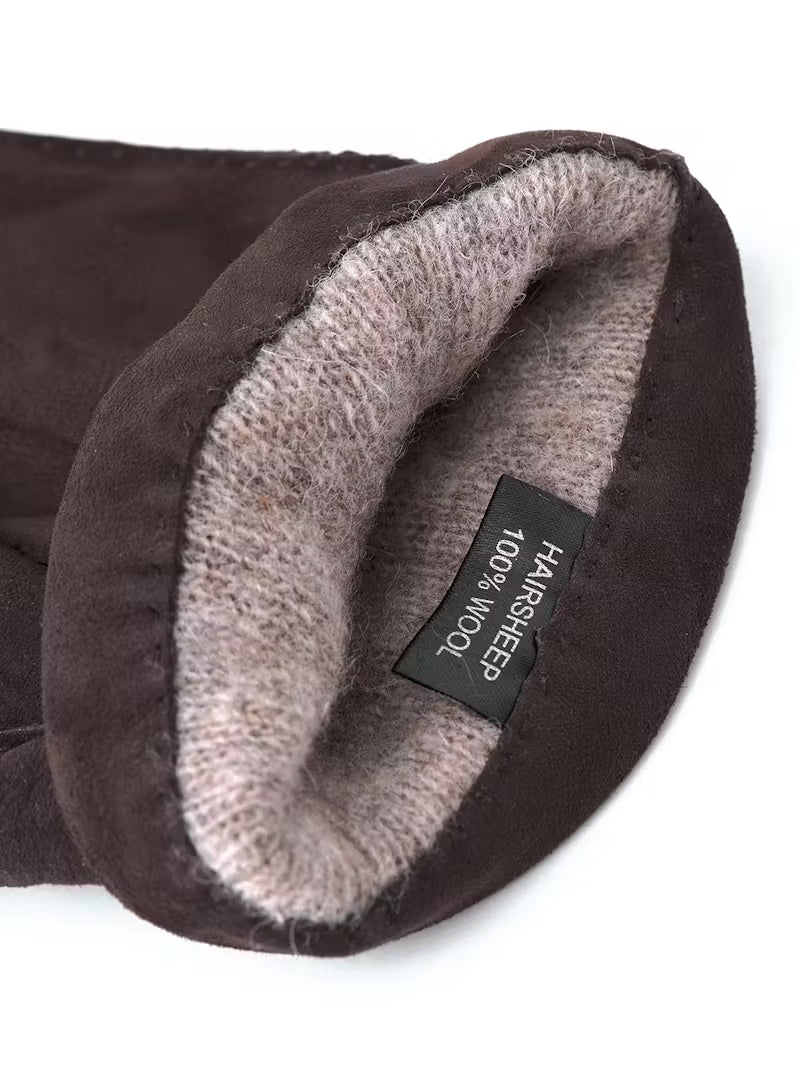 ARTHUR SUEDE GLOVE WOOL LINING MUSTANRUSKEA