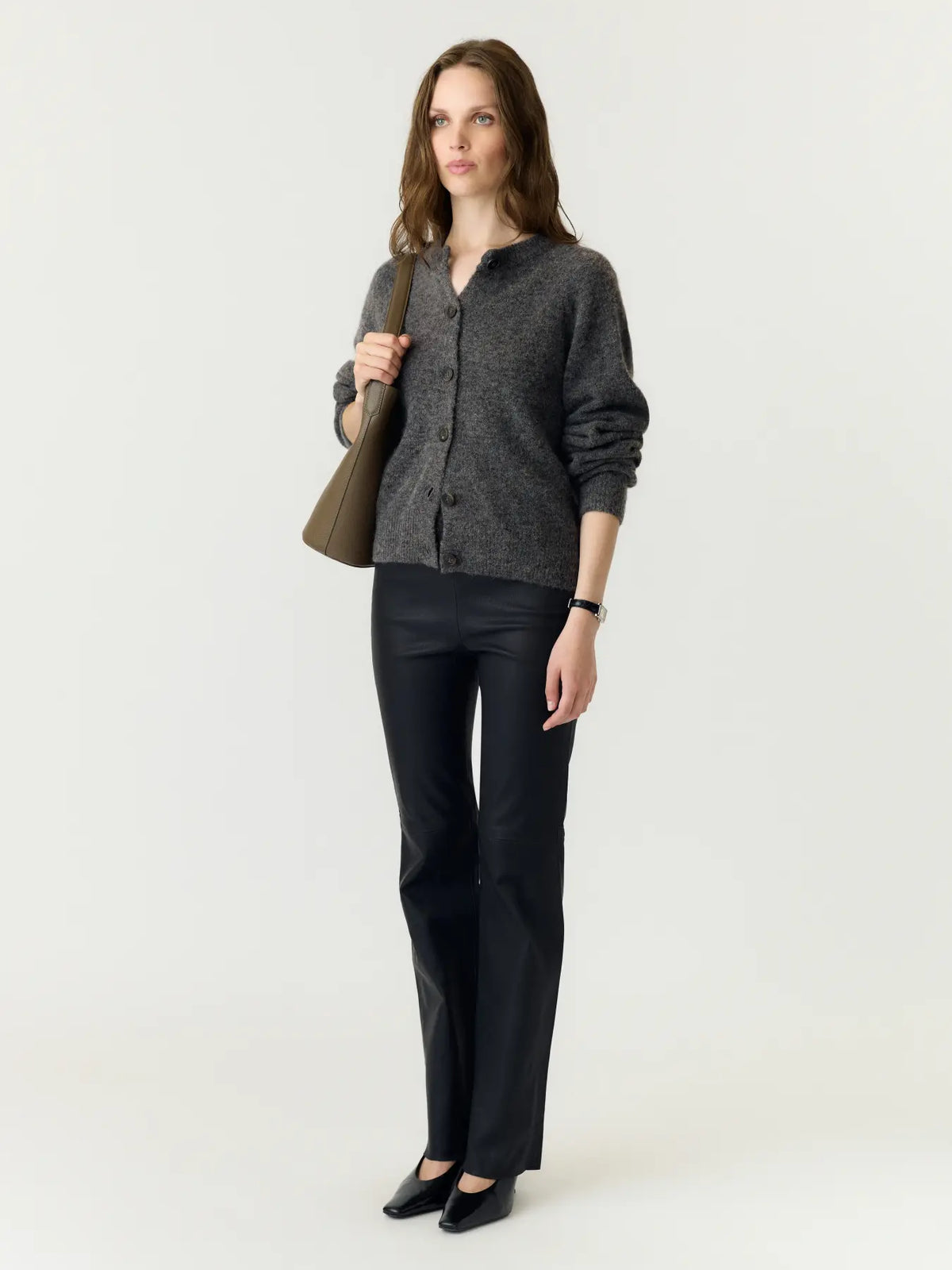Y.A.S naisten neuletakki Yasjohi, Medium Grey Melange