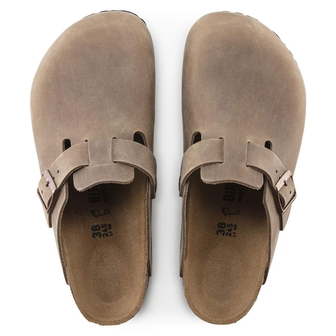 Birkenstock unisex pistokkaat Boston Regular Leather Tobacco Brown, beige