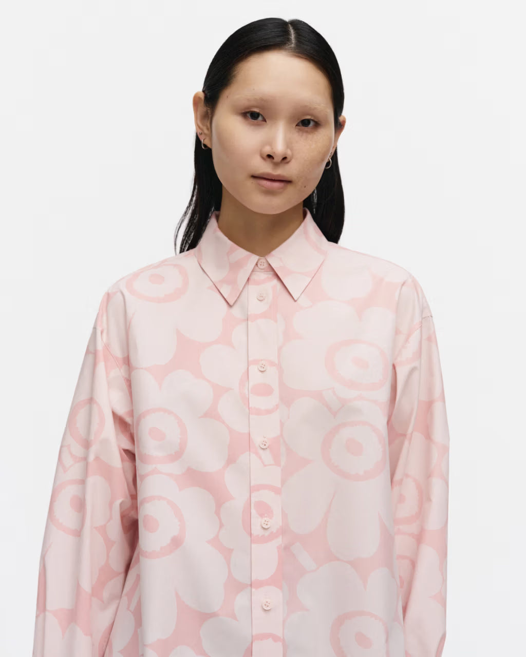 Marimekko paitamekko Kuvitelma Unikko Cotton Shirt Dress, vaaleanpunainen