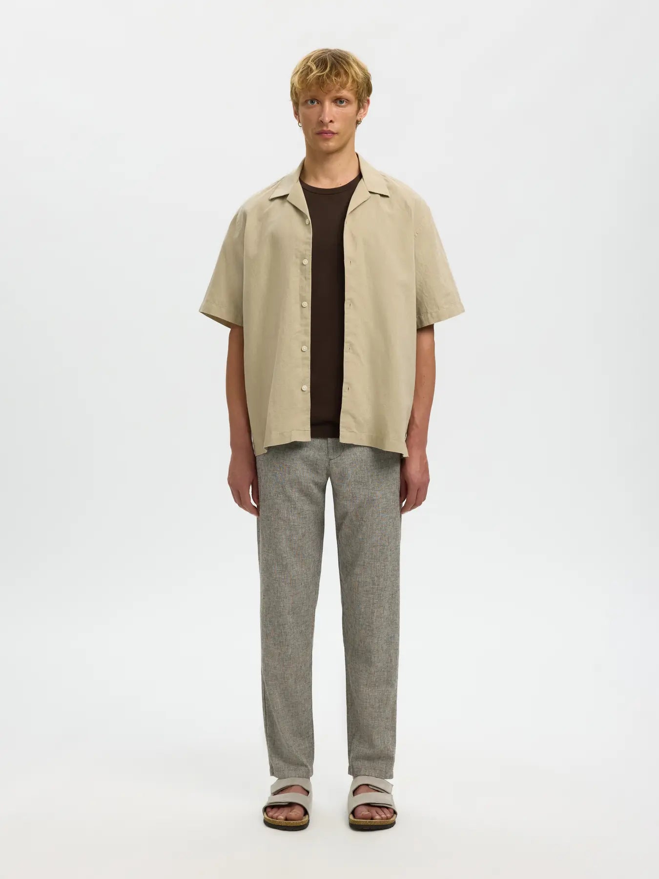 Selected miesten housut SLH172-SLIMTAPE Brody Linen Pant, Delicioso