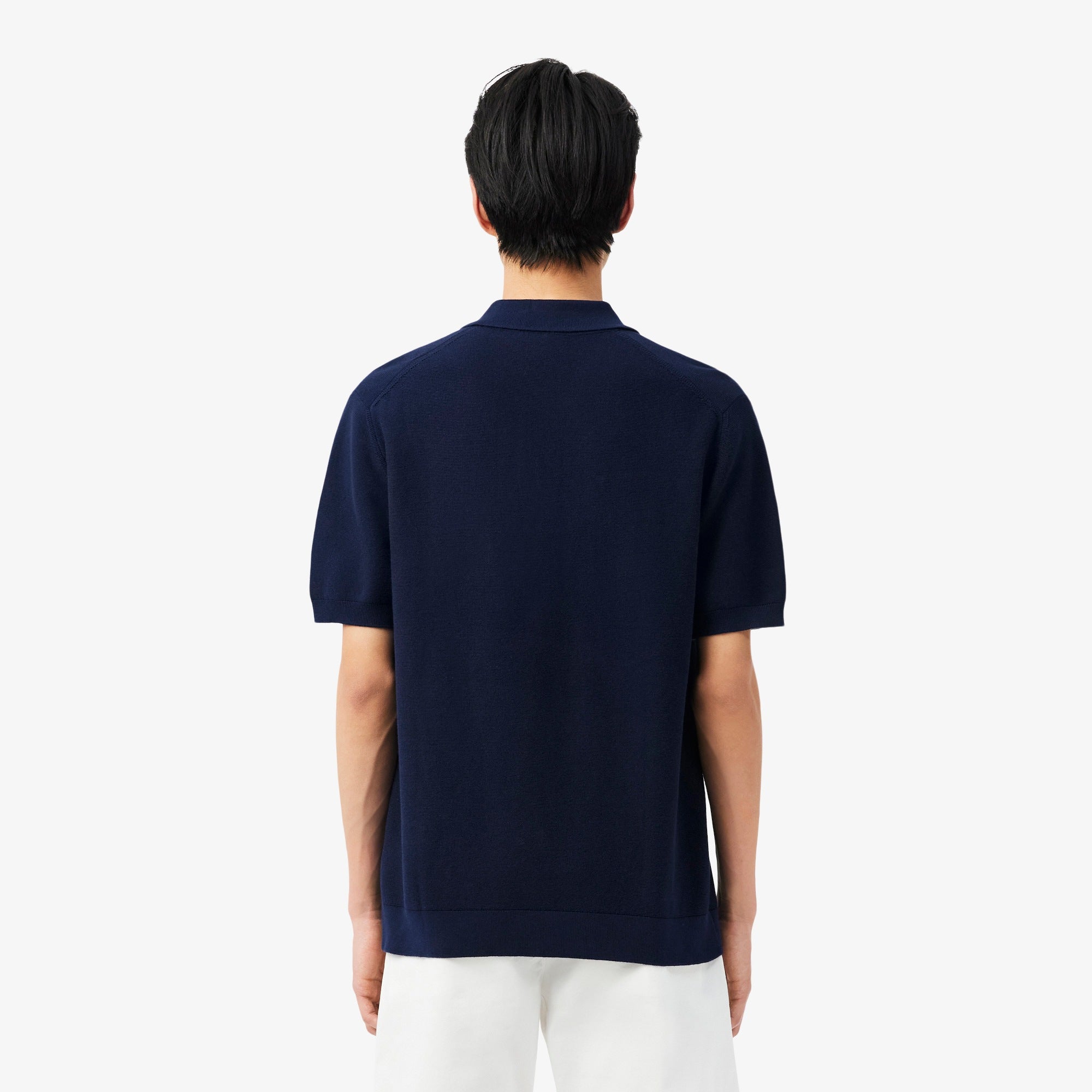 Lacoste miesten pikeepaita Fineknit Cotton Polo Collar SS Sweater, tummansininen