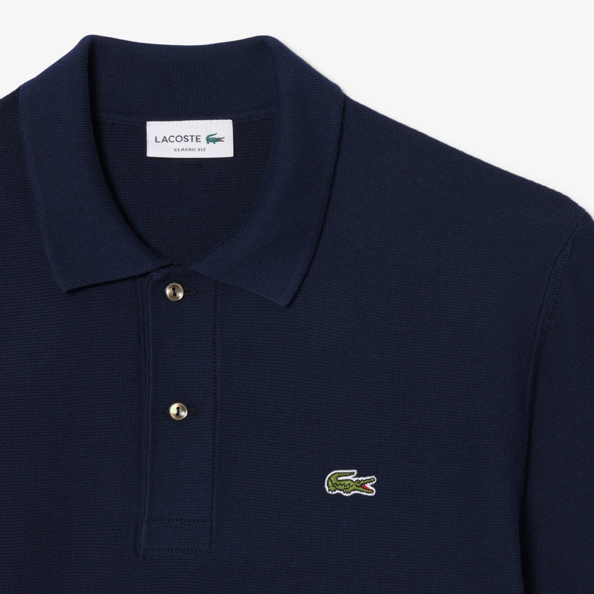 Lacoste miesten pikeepaita Fineknit Cotton Polo Collar SS Sweater, tummansininen