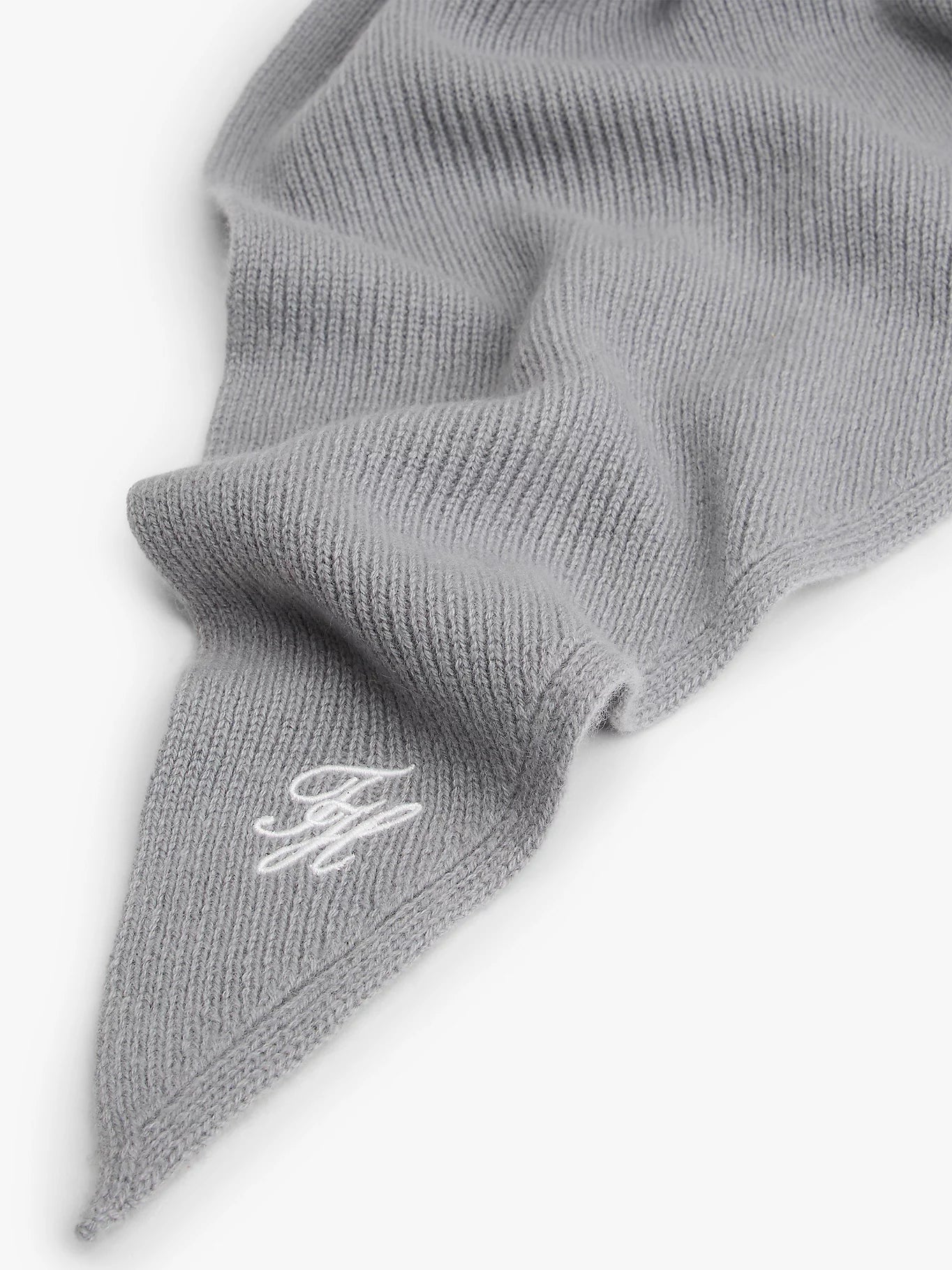 Tommy Hilfiger naisten huivi TOMMY SCRIPT CASH TRIANGLE SCARF, vaaleanharmaa