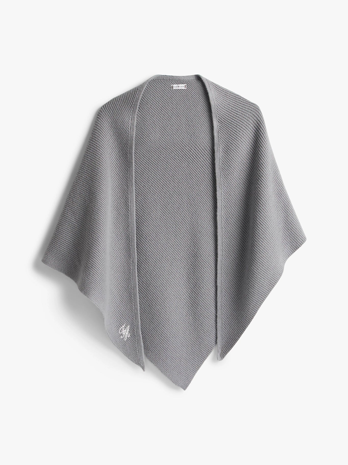 Tommy Hilfiger naisten huivi TOMMY SCRIPT CASH TRIANGLE SCARF, vaaleanharmaa