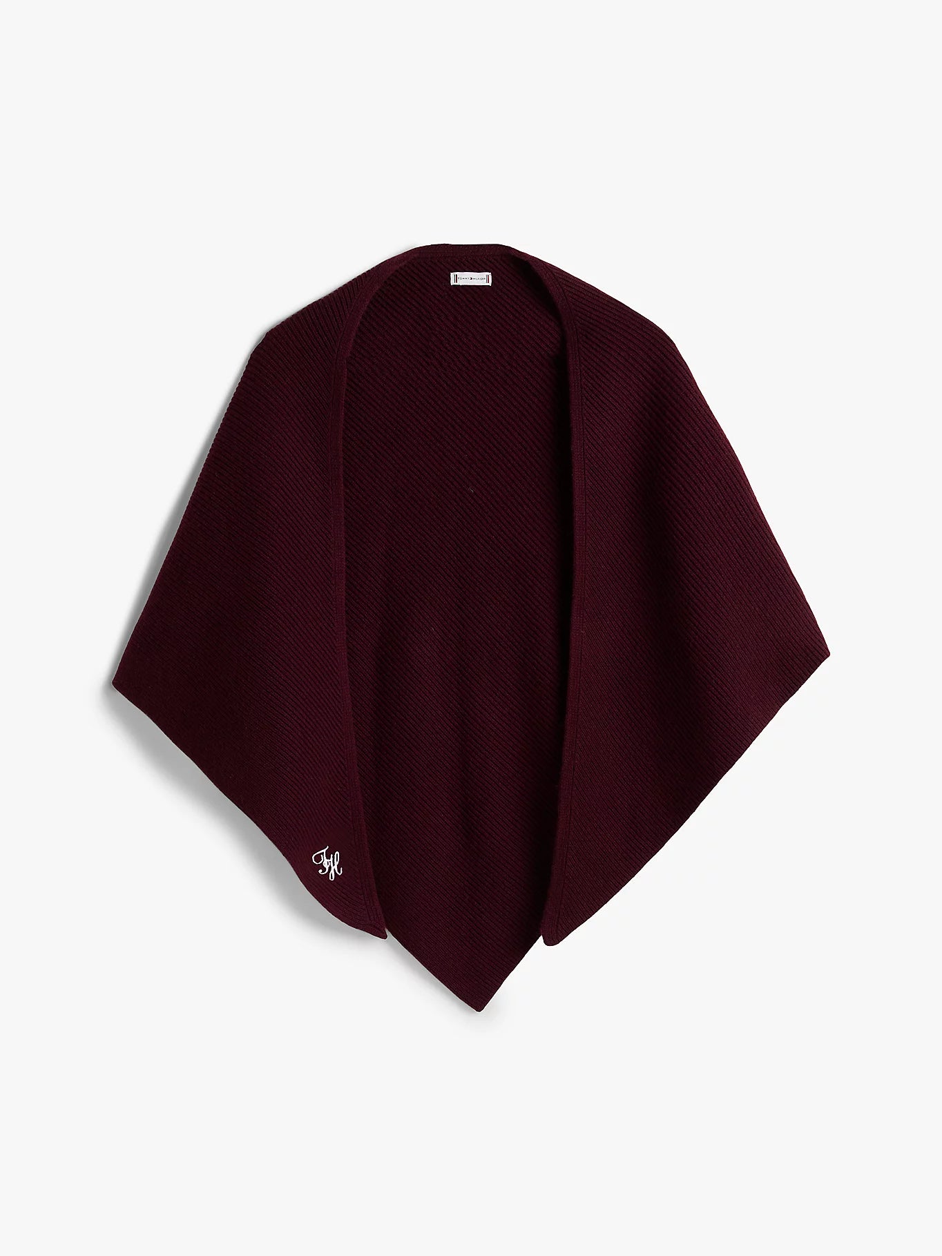 Tommy Hilfiger naisten huivi TOMMY SCRIPT CASH TRIANGLE SCARF, viininpunainen