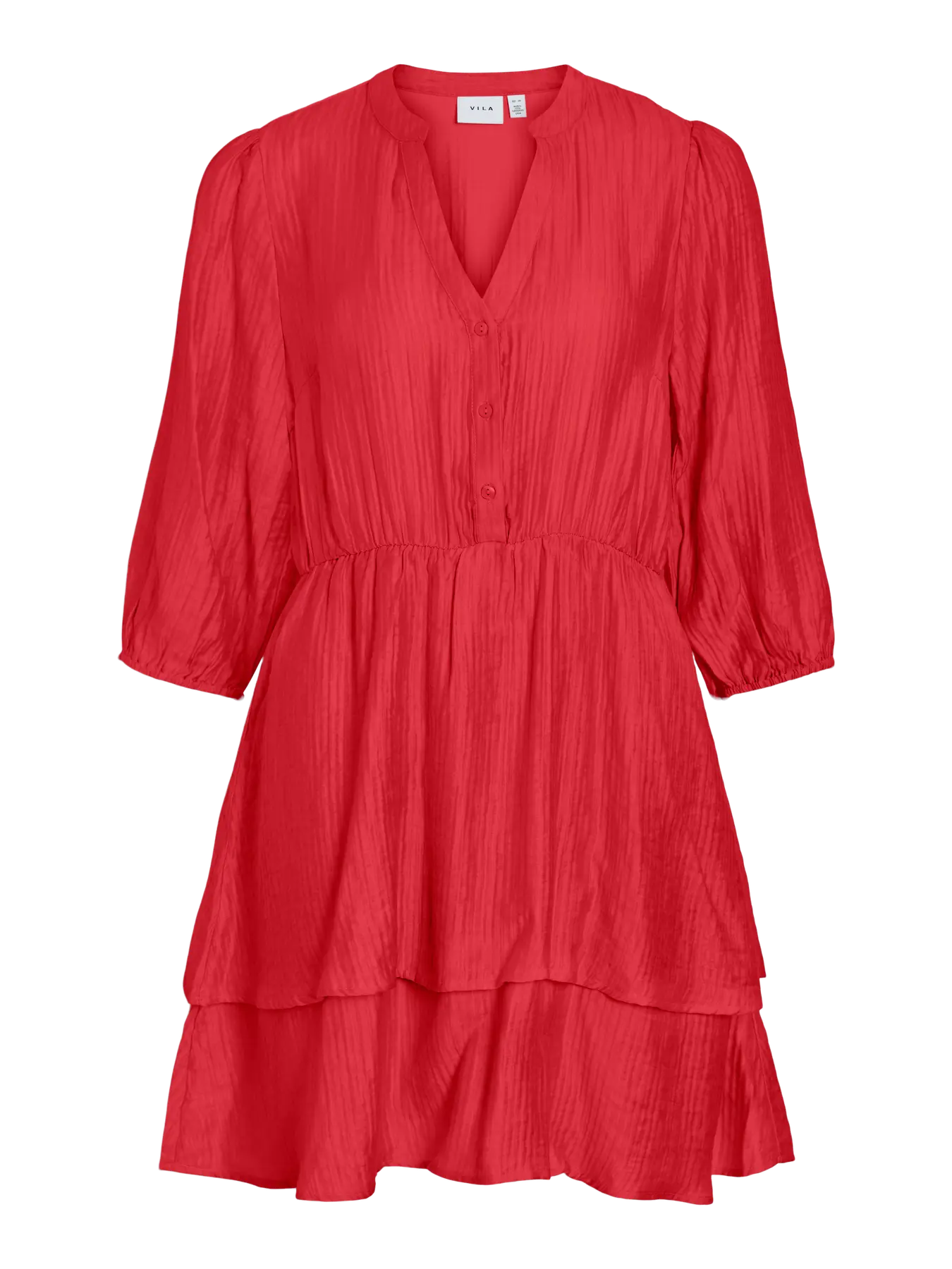 Vila mekko Vikenila V-Neck 3/4 Dress, Hibiscus