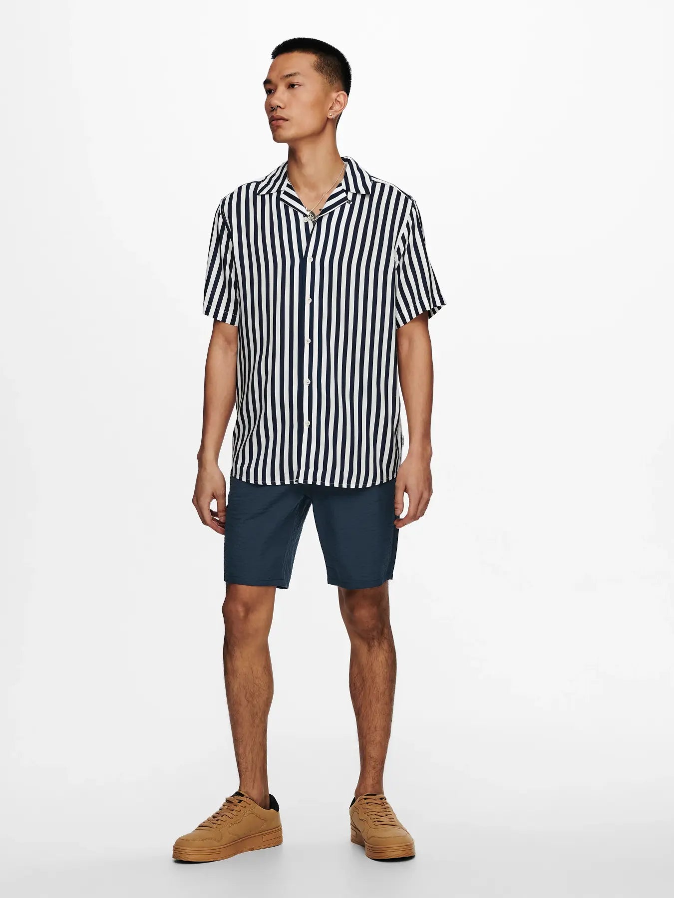 Only and Sons miesten lyhythihainen kauluspaita ONSWAYNE, Dress Blues