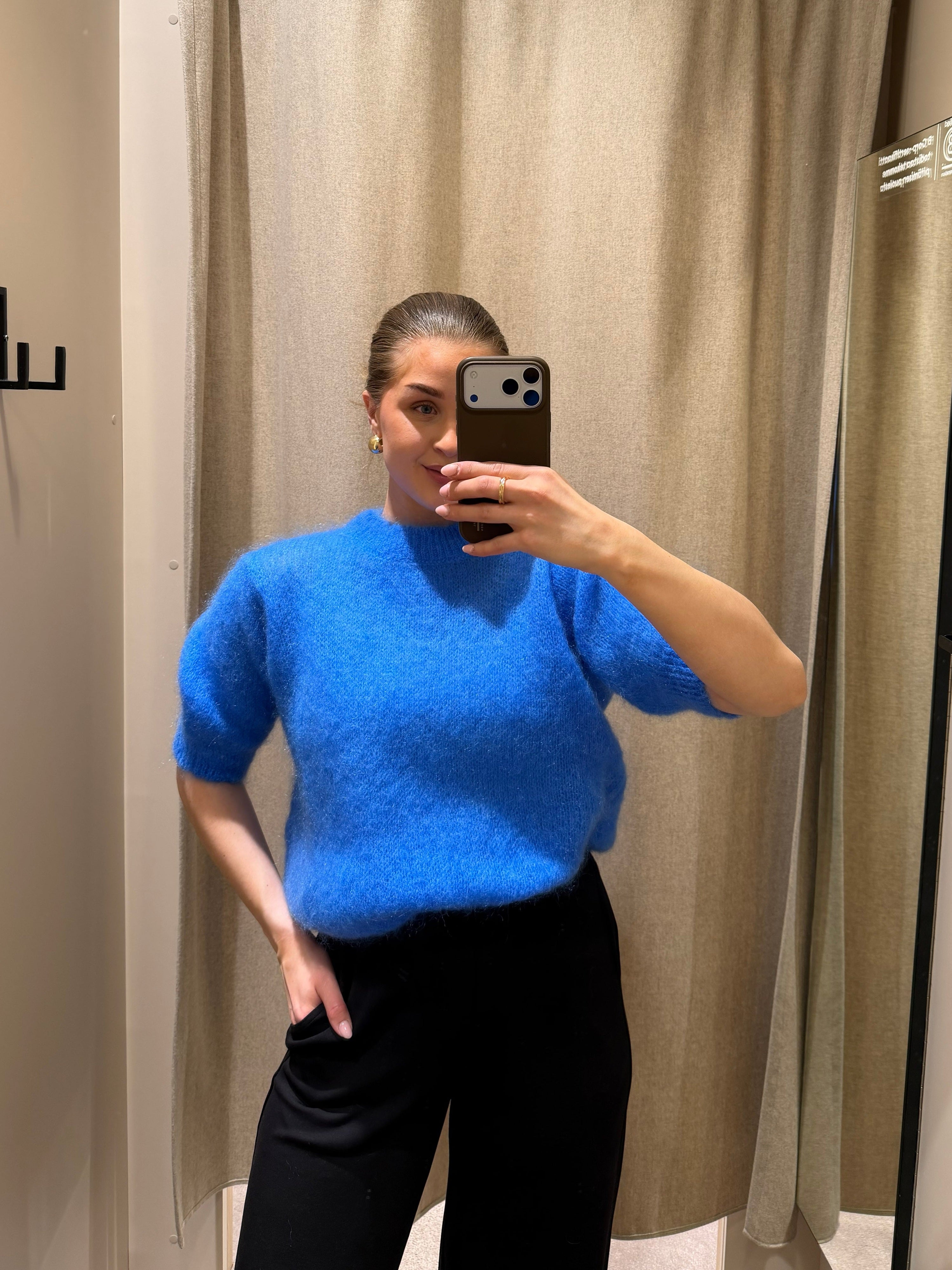 Sinnuu naisten neulepusero Bloom Mohairneule SS, sininen