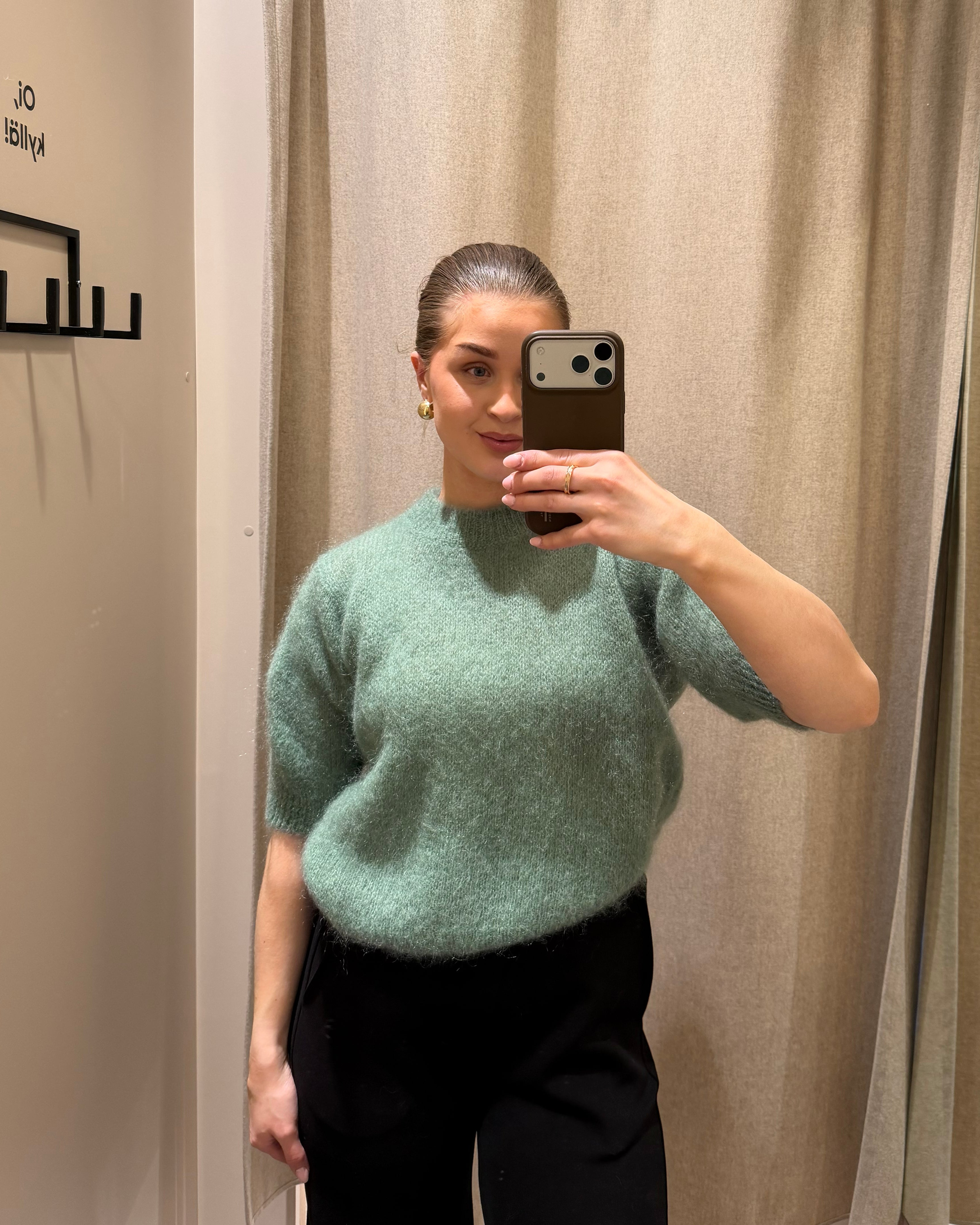 Sinnuu naisten neulepusero Bloom Mohairneule SS, vaaleanvihreä