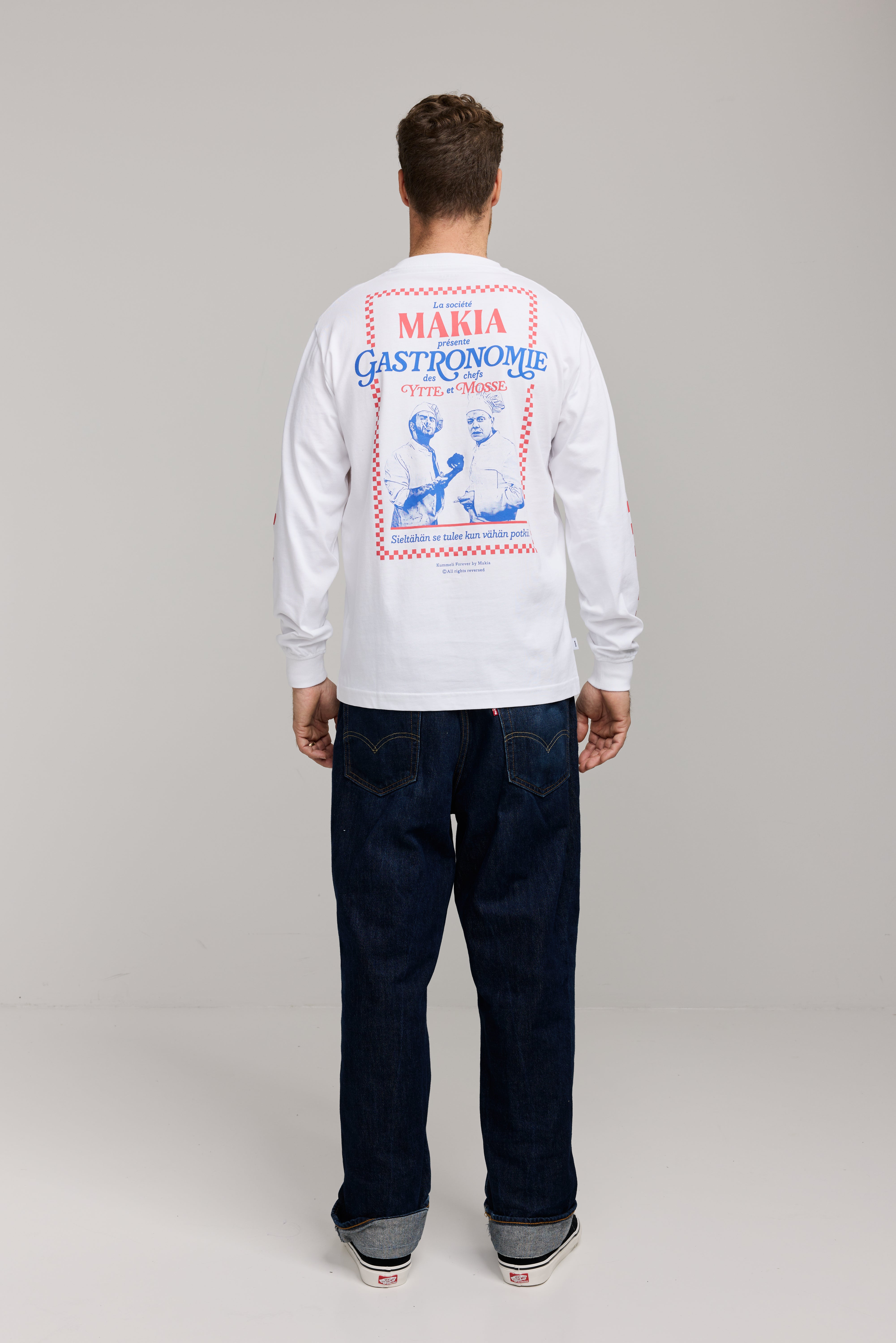 Makia Kummeli Gastronomie Long Sleeve, valkoinen
