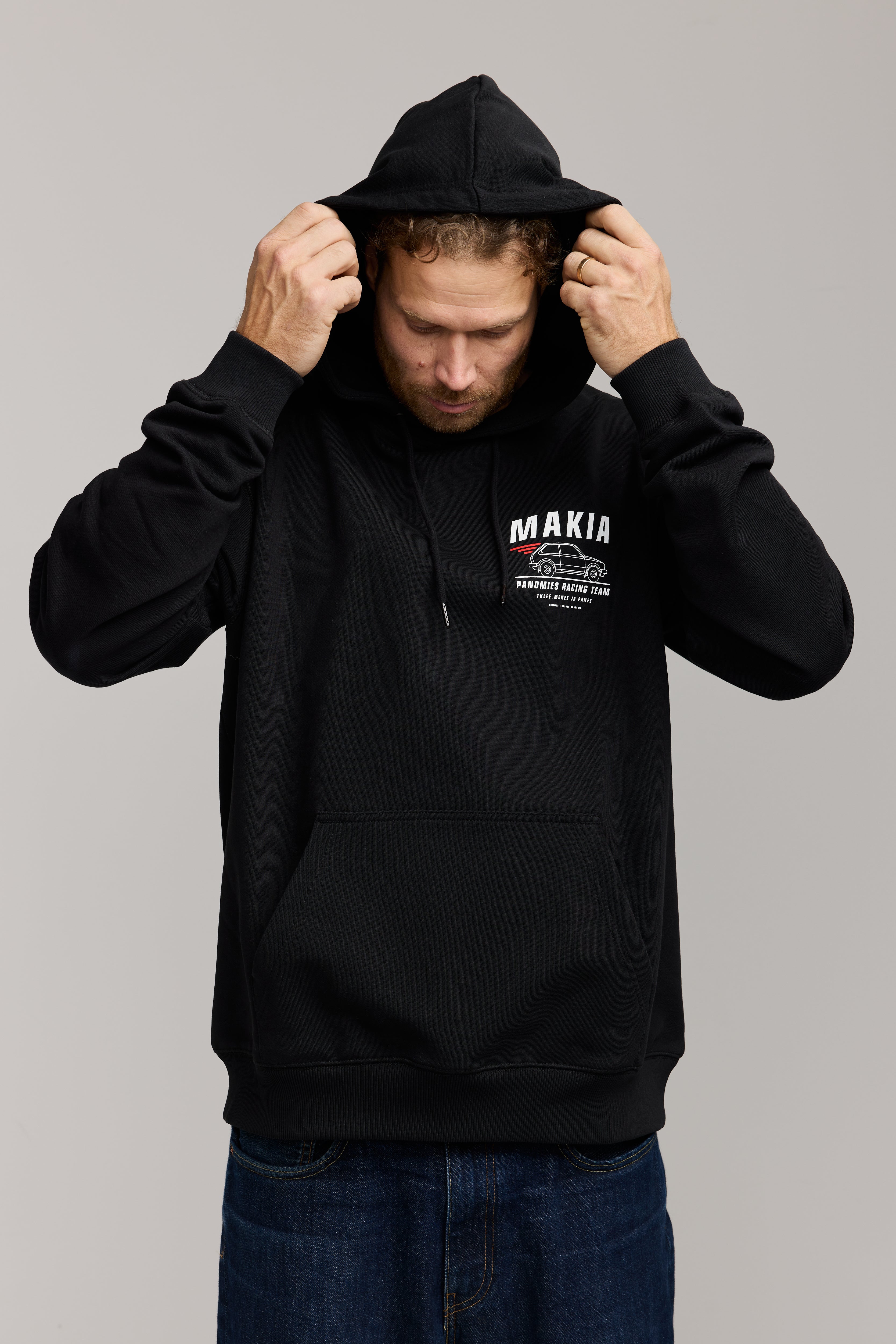 Makia Kummeli Racing Hooded Sweatshirt, musta