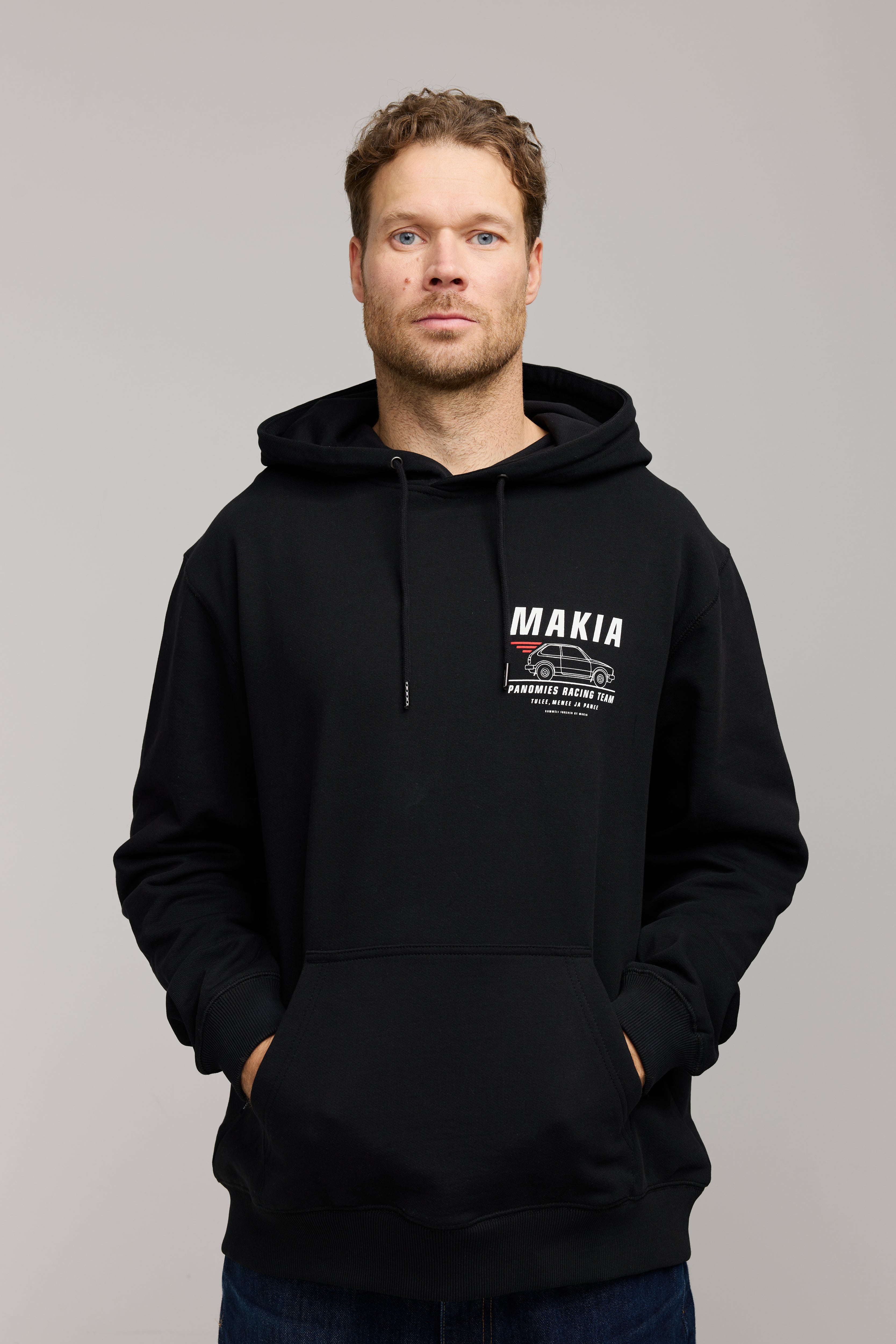 Makia Kummeli Racing Hooded Sweatshirt, musta