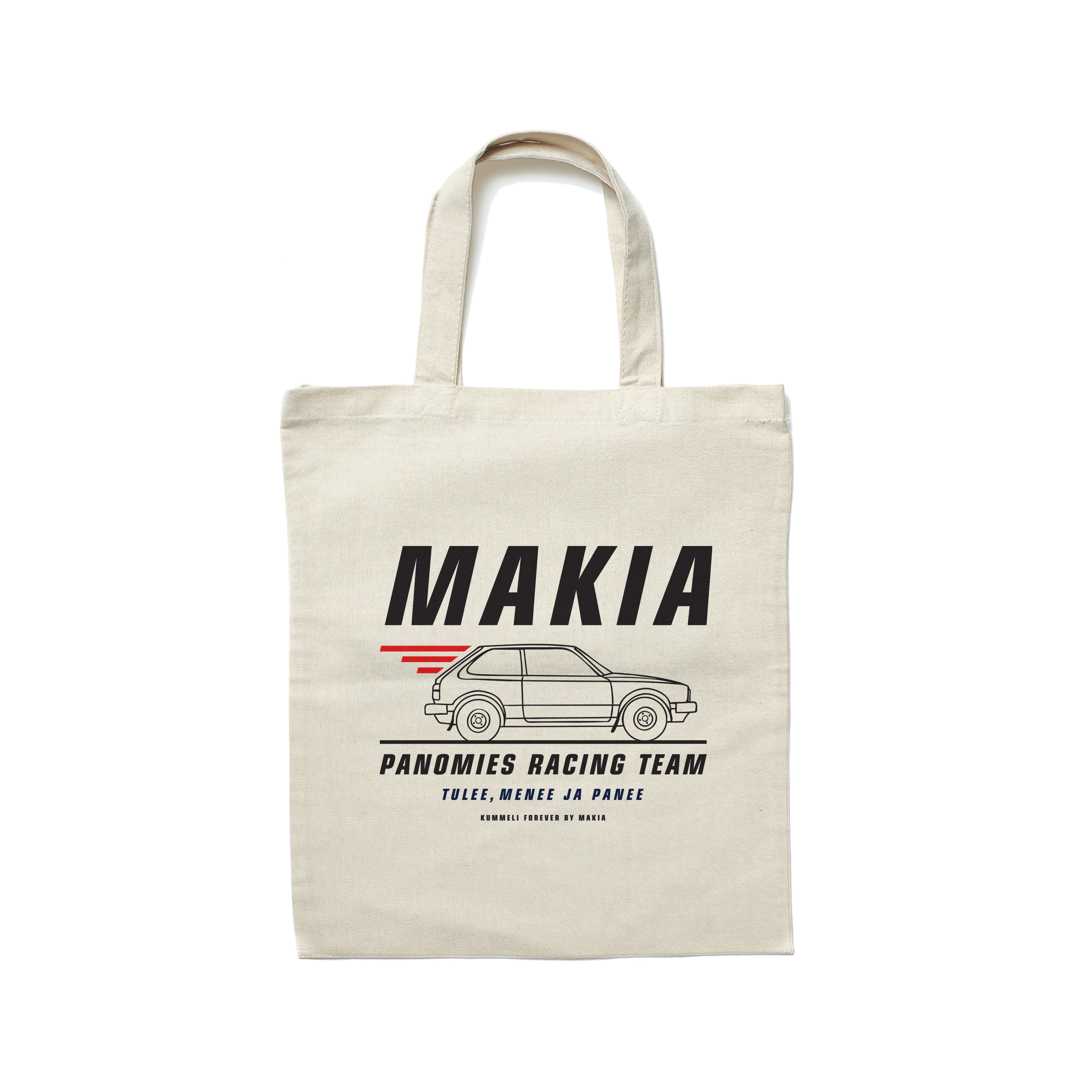 Makia Racing Tote Bag, luonnonvalkoinen