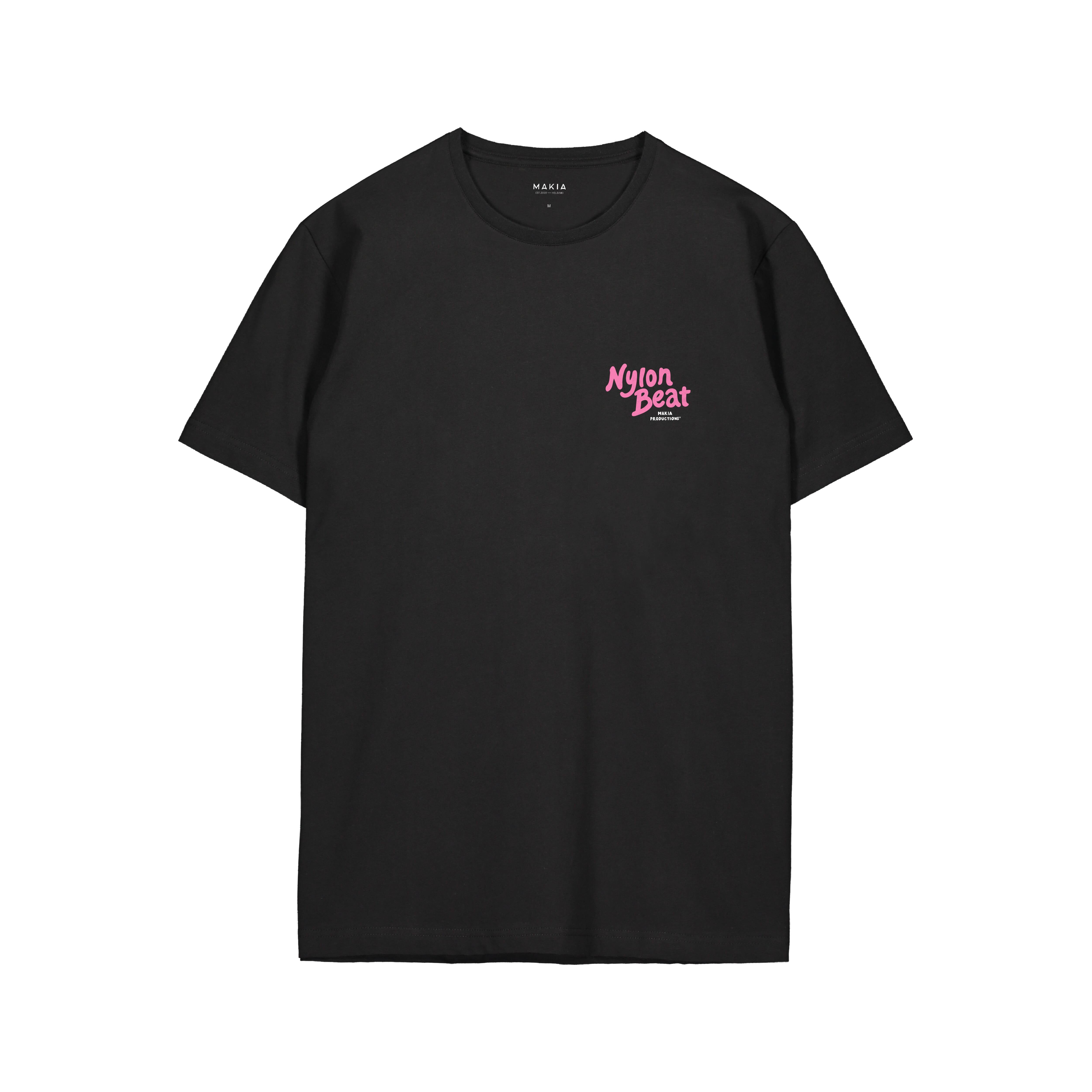 Makia x Nylon Beat t-paita Listen to T-shirt, musta