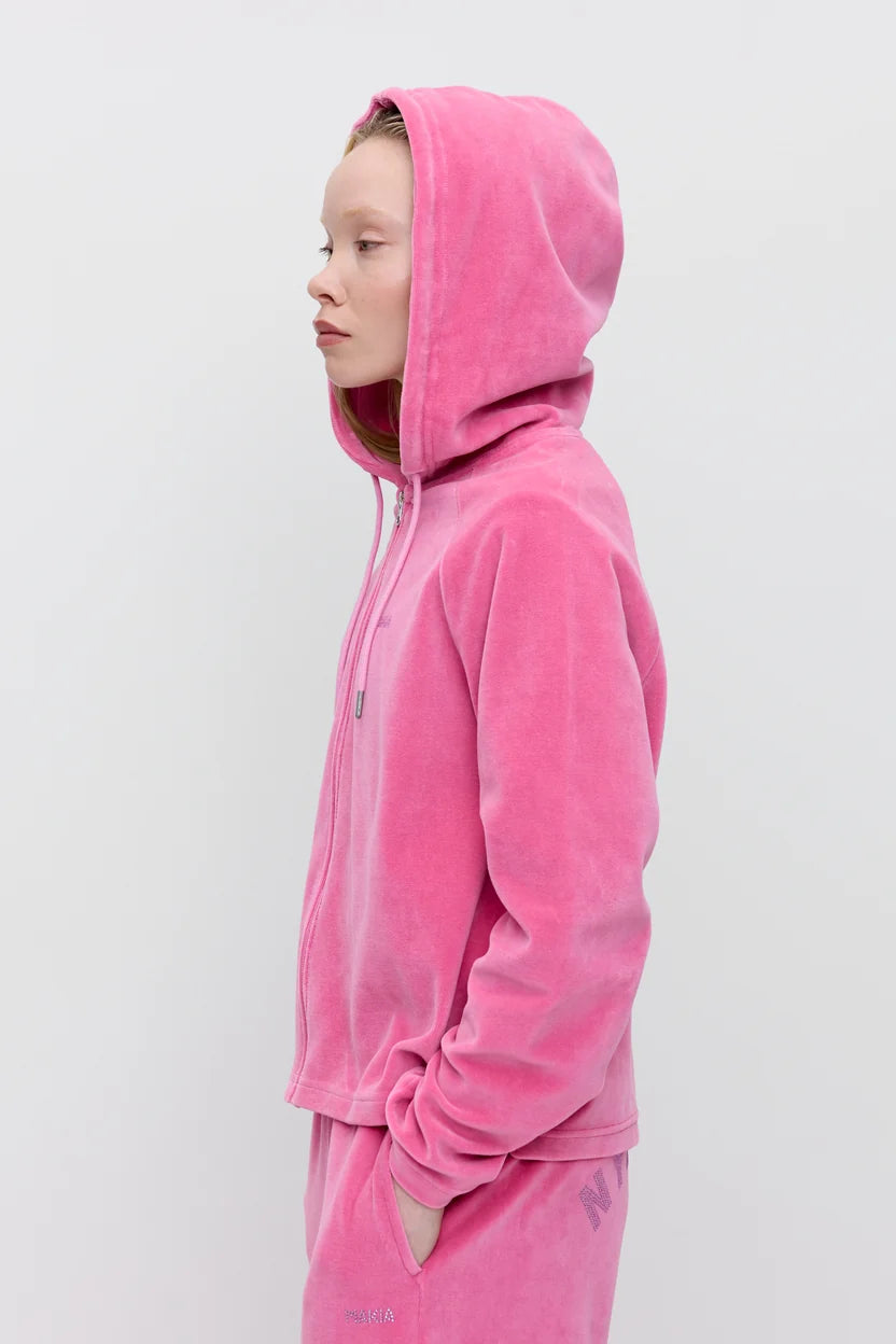 Makia x Nylon Beat huppari Nylon Zip Hoodie, vaaleanpunainen