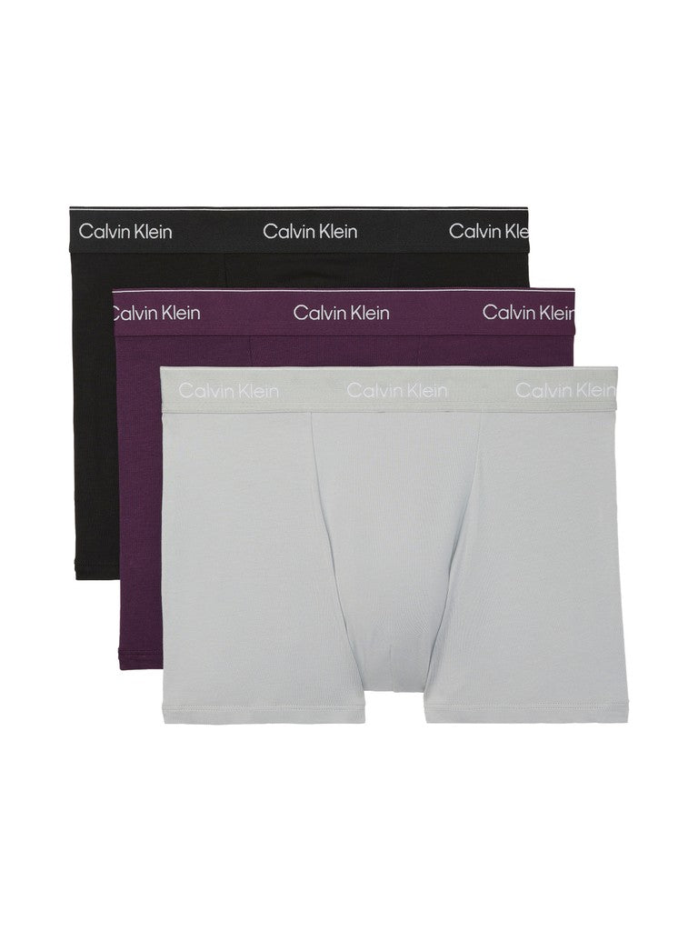 Calvin Klein miesten alushousut Relaxed Fit Trunk 3 Pack Icon Cotton Stretch, viininpunainen