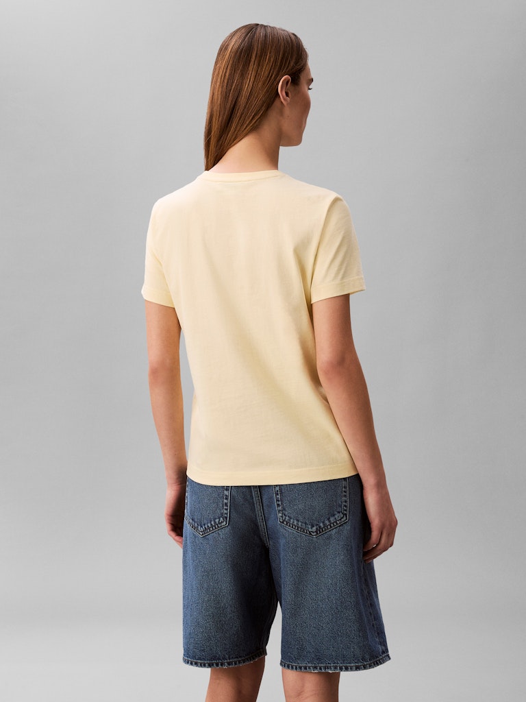 Calvin Klein Jeans naisten t-paita SS Monogram Crew Tee, sitruunankeltainen