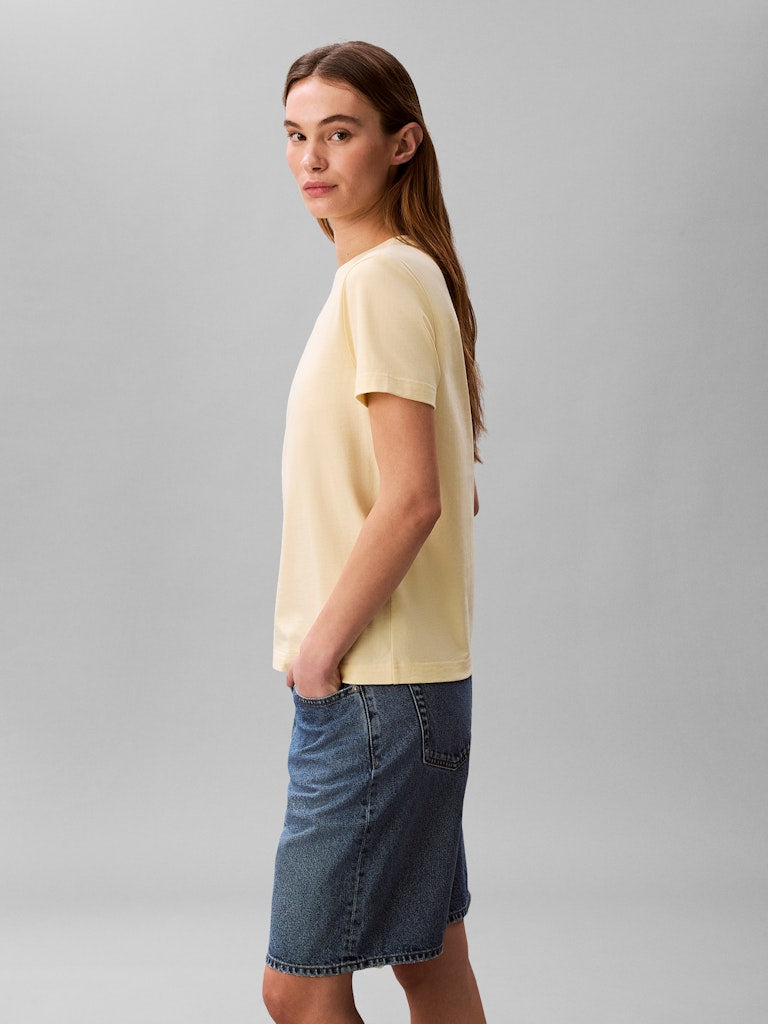 Calvin Klein Jeans naisten t-paita SS Monogram Crew Tee, sitruunankeltainen