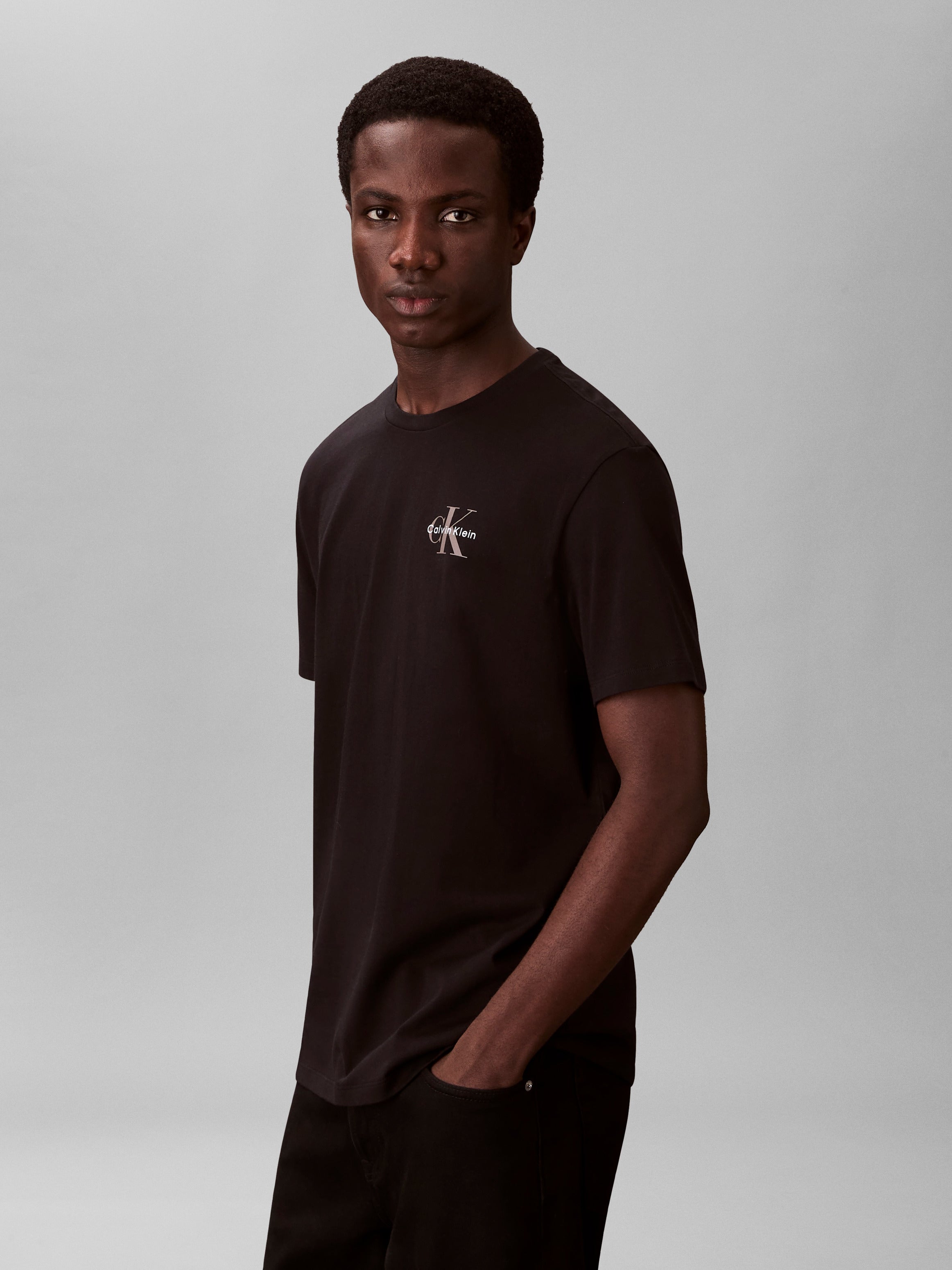 Calvin Klein Jeans miesten t-paita SS 30S Jersey Classic Micro Mono, musta