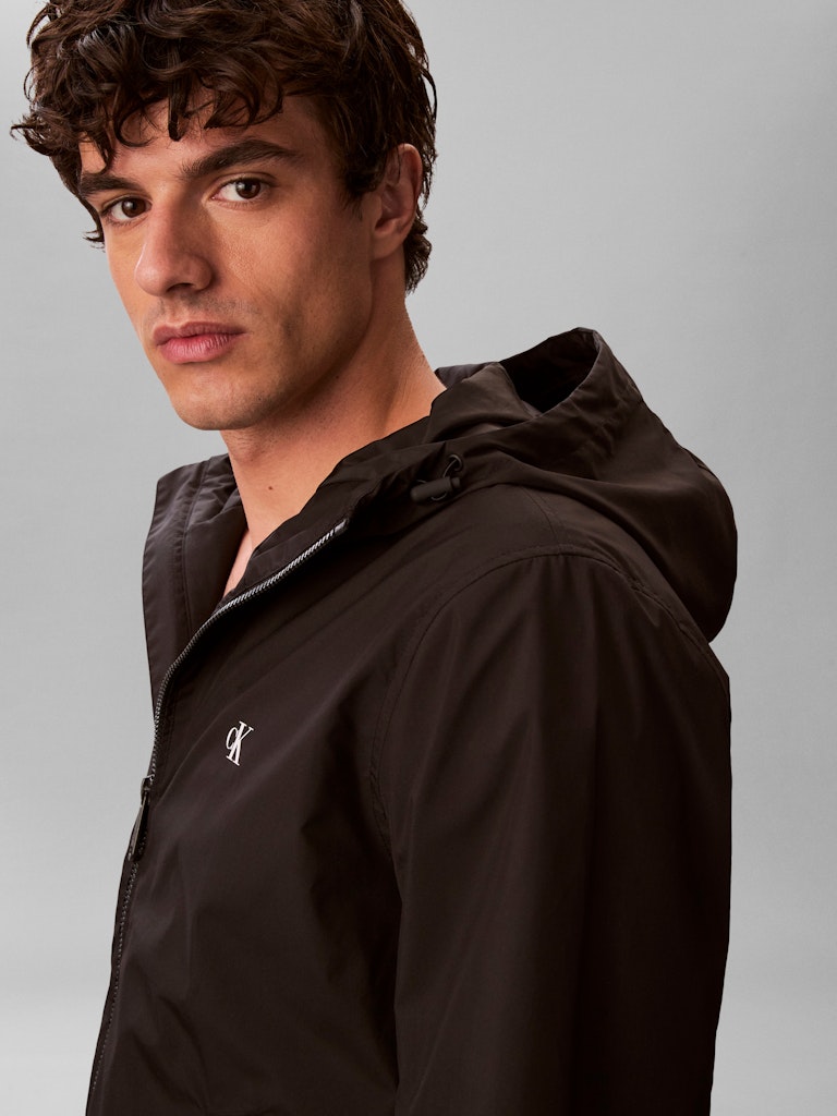 Calvin Klein Jeans miesten takki LS Hooded Nylon Harrington, musta