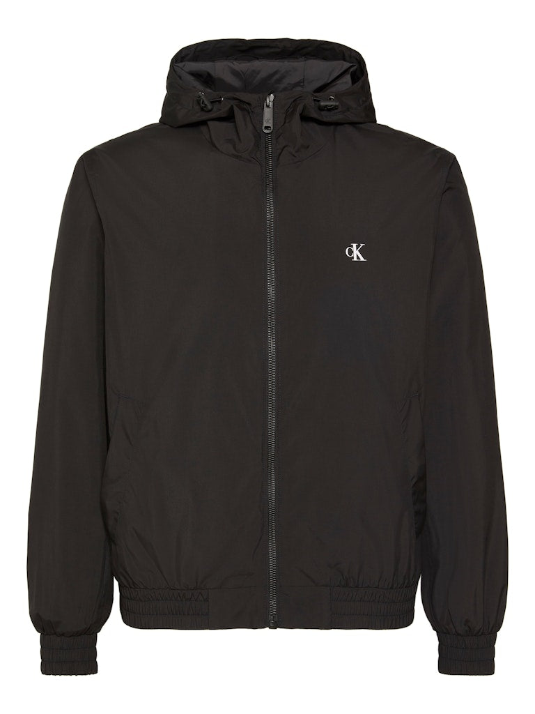 Calvin Klein Jeans miesten takki LS Hooded Nylon Harrington, musta