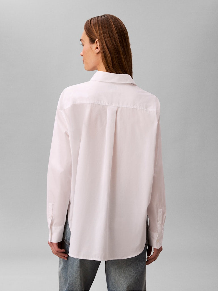 Calvin Klein Jeans naisten paitapusero Cotton Poplin Relaxed Shirt, valkoinen