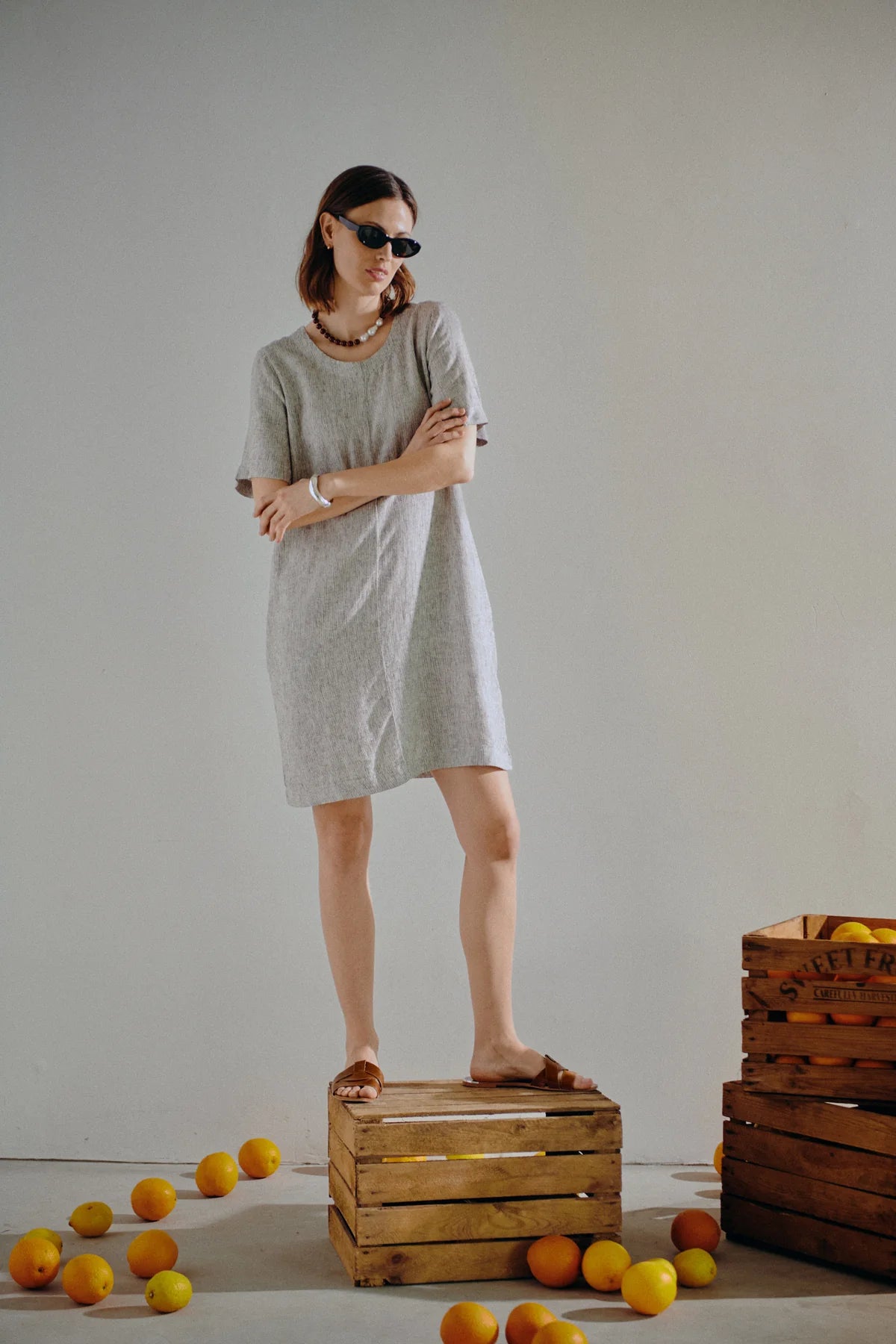 Freequent mekko Lava Dress, Coffee Bean w. Star