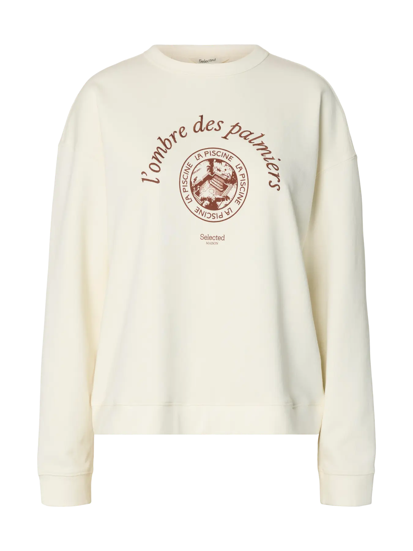 Selected Femme naisten collegepaita Slfelisa LS Sweat, Egret Potters Clay