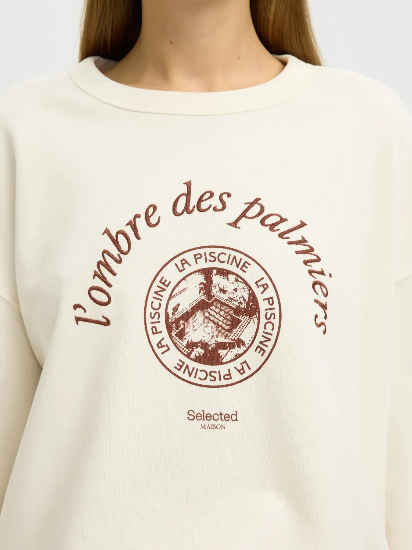 Selected Femme naisten collegepaita Slfelisa LS Sweat, Egret Potters Clay