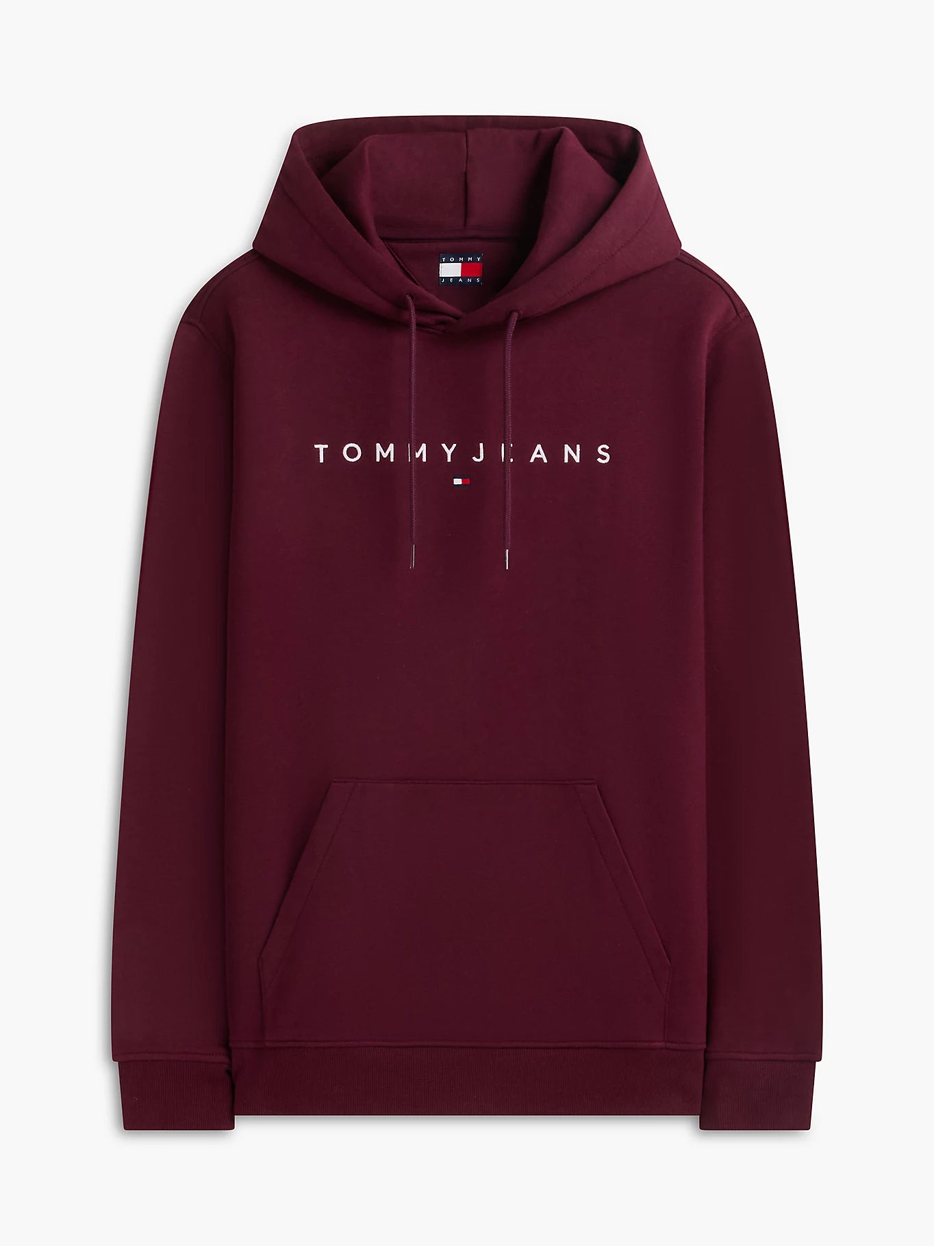 Tommy Jeans miesten huppari Linear Logo Hoodie, viininpunainen