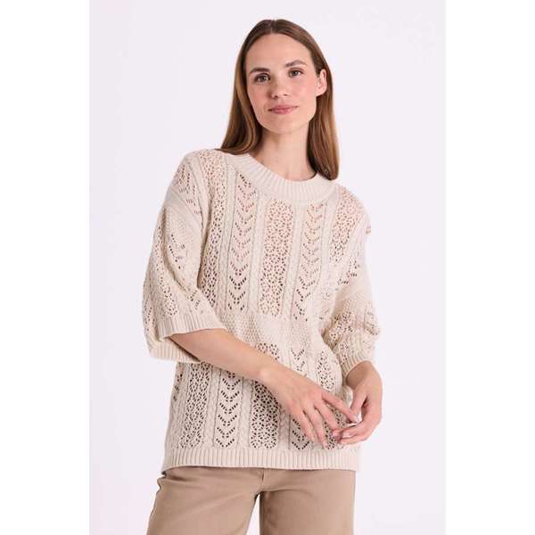 Freequent naisten neulepusero Arwen Pullover, hiekka